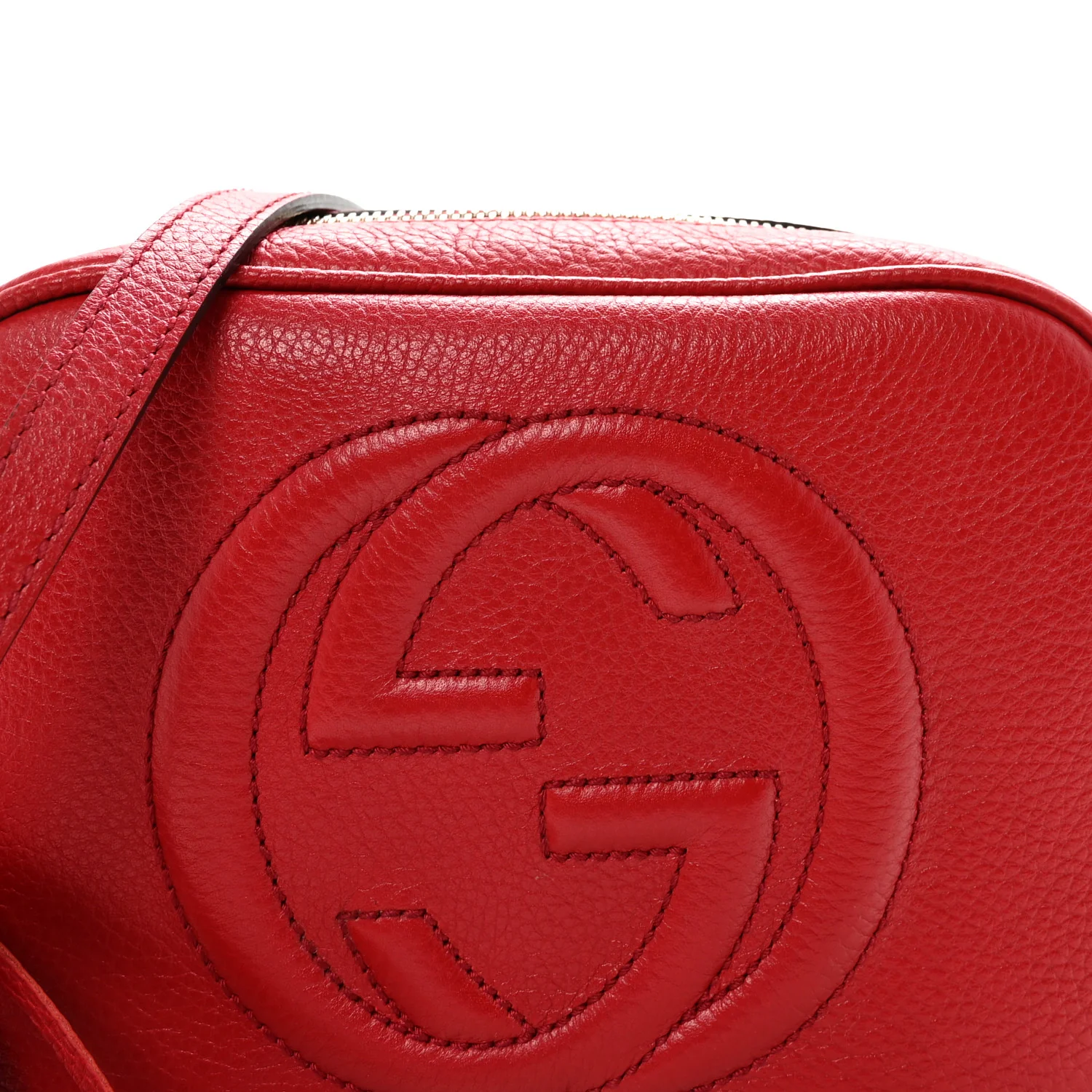 Pebbled Calfskin Small Soho Disco Bag Tabasco Red - Image 8