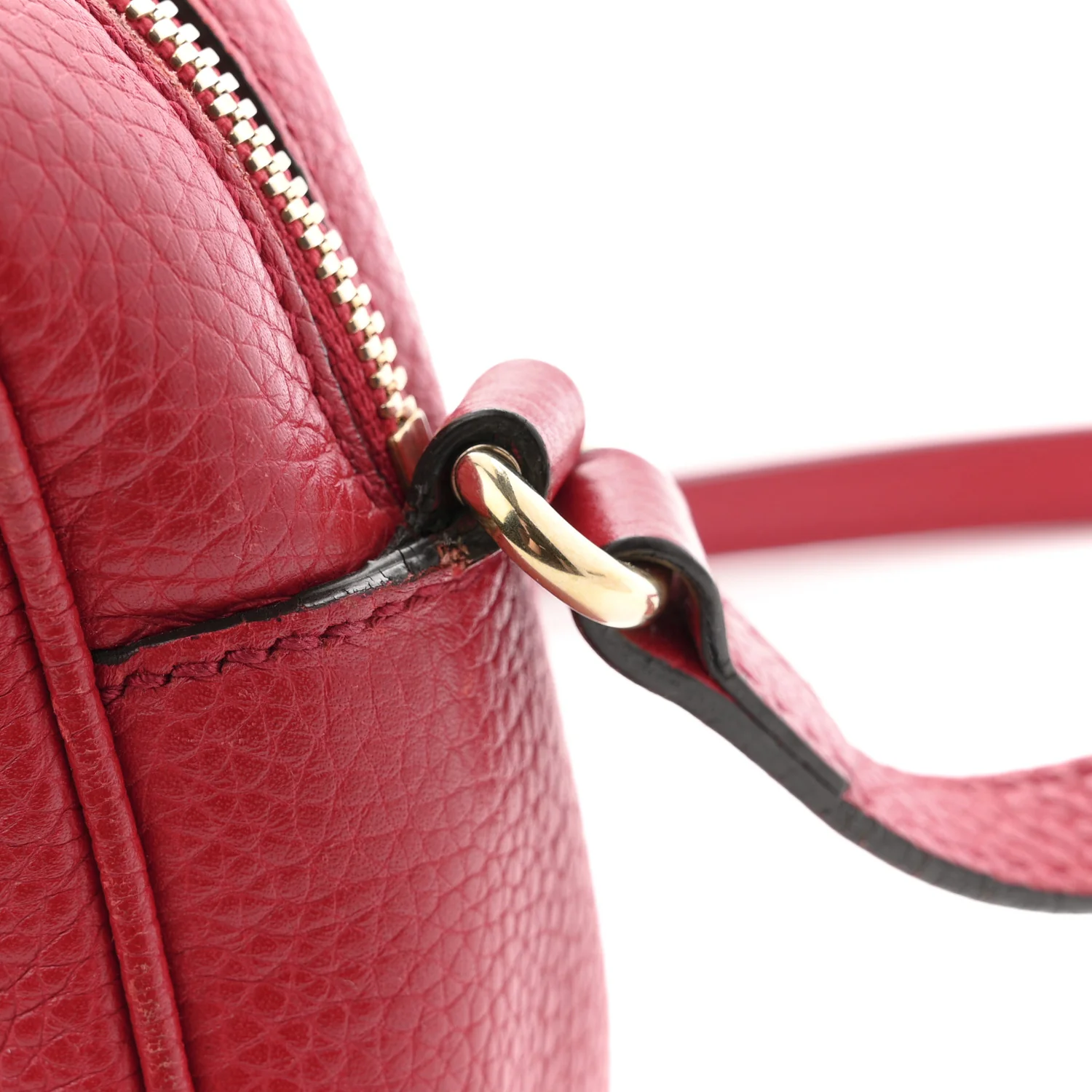 Pebbled Calfskin Small Soho Disco Bag Tabasco Red - Image 13