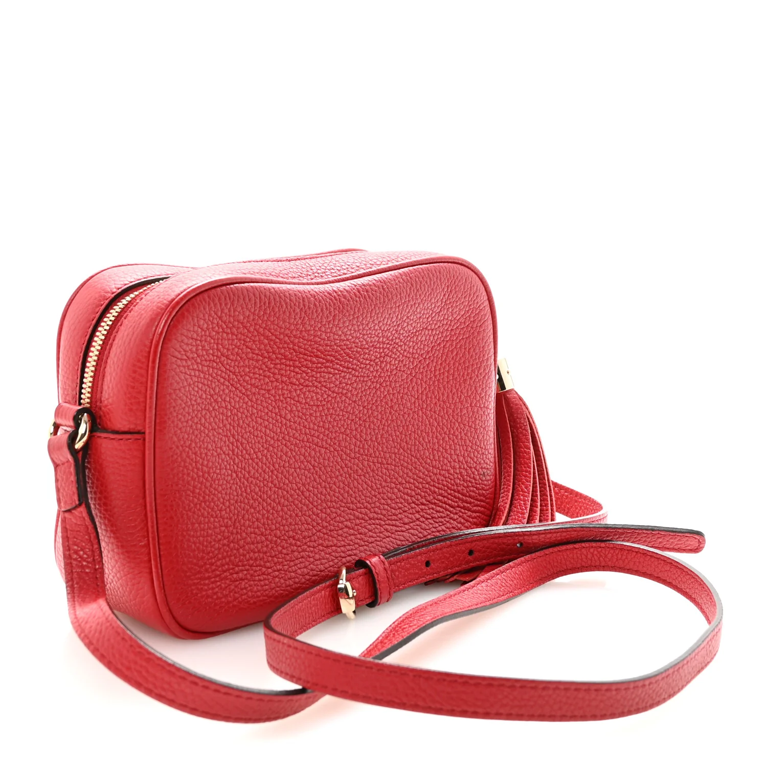 Pebbled Calfskin Small Soho Disco Bag Tabasco Red - Image 3