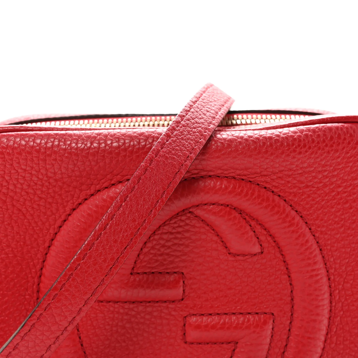 Pebbled Calfskin Small Soho Disco Bag Tabasco Red - Image 8