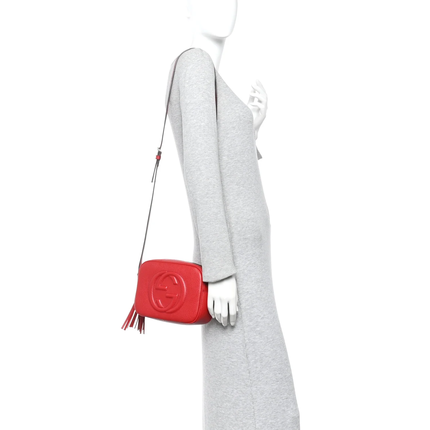 Pebbled Calfskin Small Soho Disco Bag Vibrant Red - Image 2