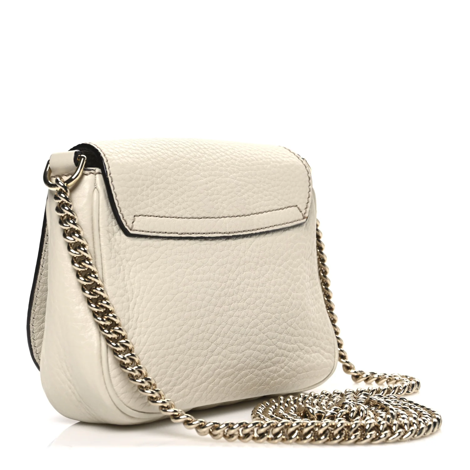 Pebbled Calfskin Small Soho Flap Crossbody Off White - Image 3