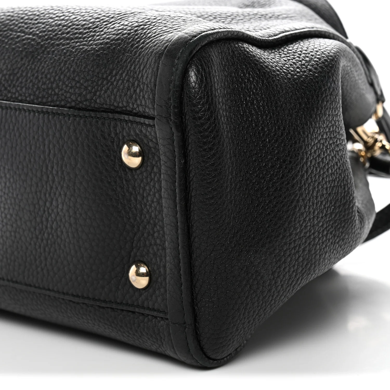 Pebbled Calfskin Small Soho Shoulder Bag Black - Image 10