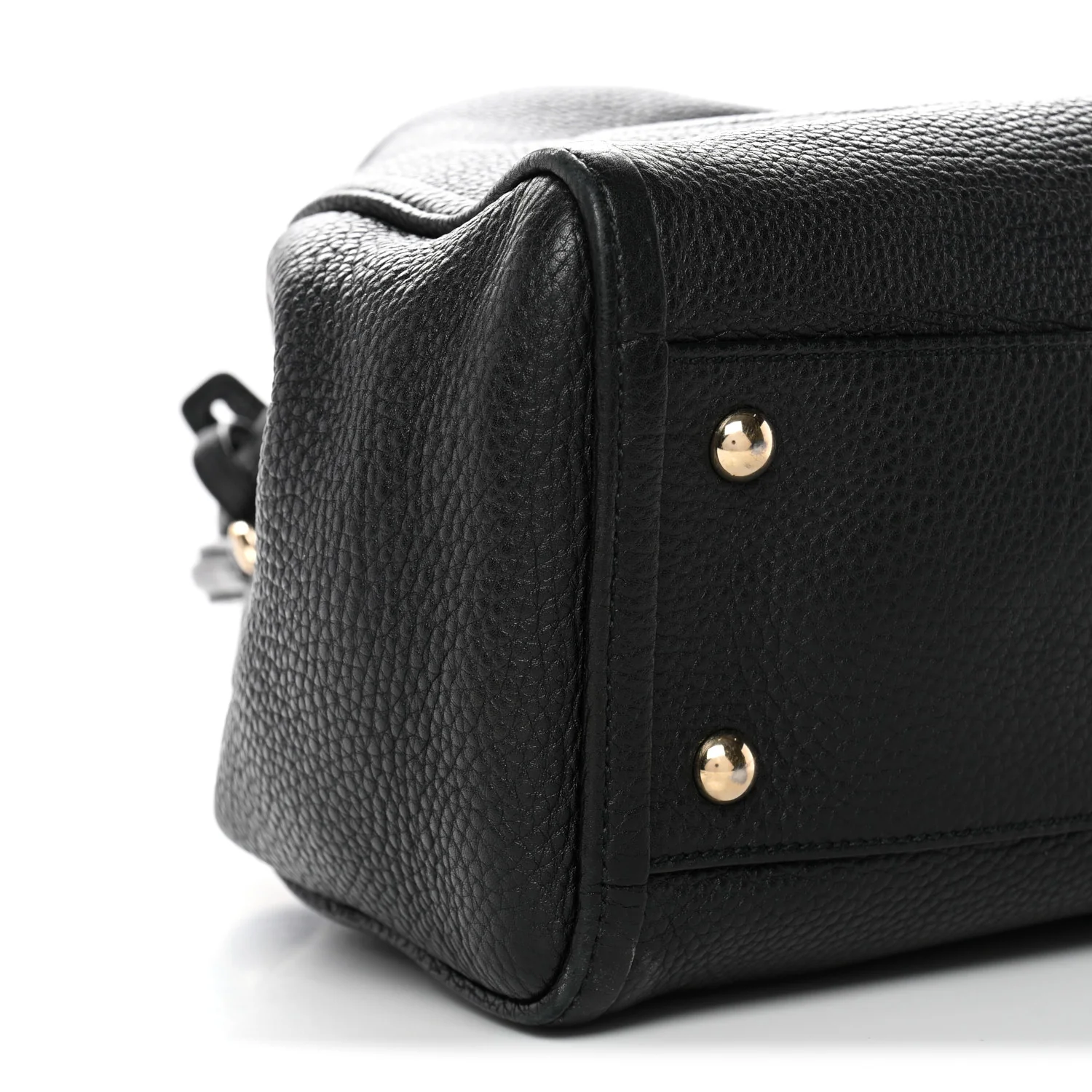 Pebbled Calfskin Small Soho Shoulder Bag Black - Image 9