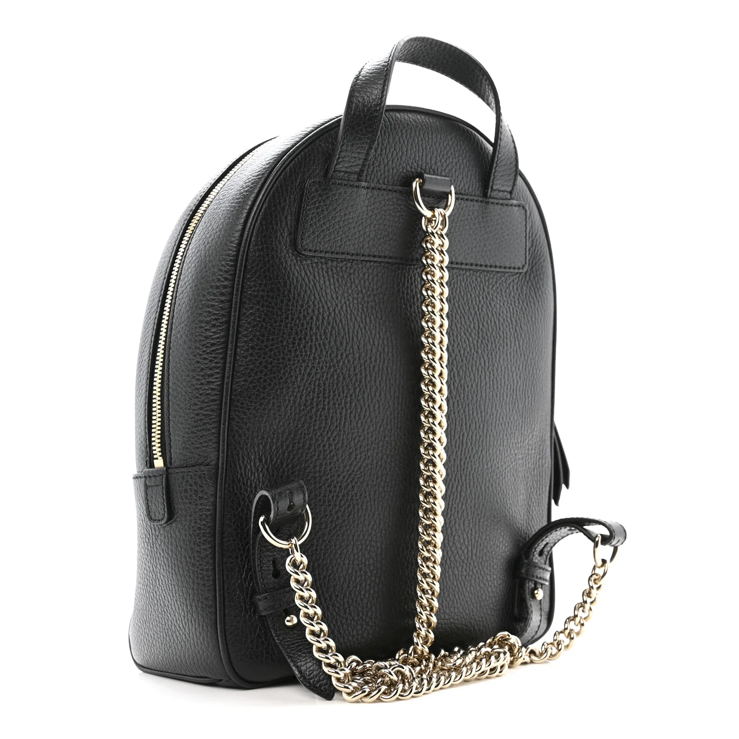 Pebbled Calfskin Soho Chain Backpack Black - Image 3