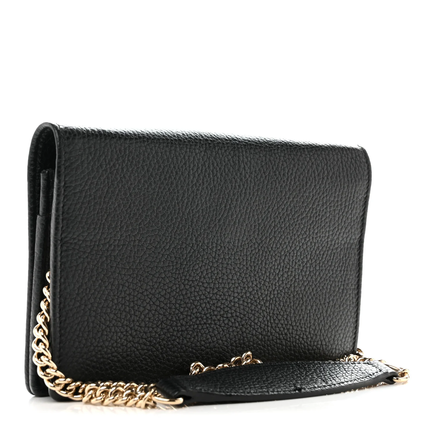 Pebbled Calfskin Soho Wallet On Chain Black - Image 3