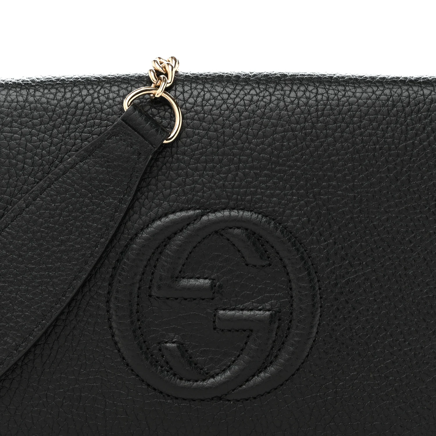 Pebbled Calfskin Soho Wallet On Chain Black - Image 7