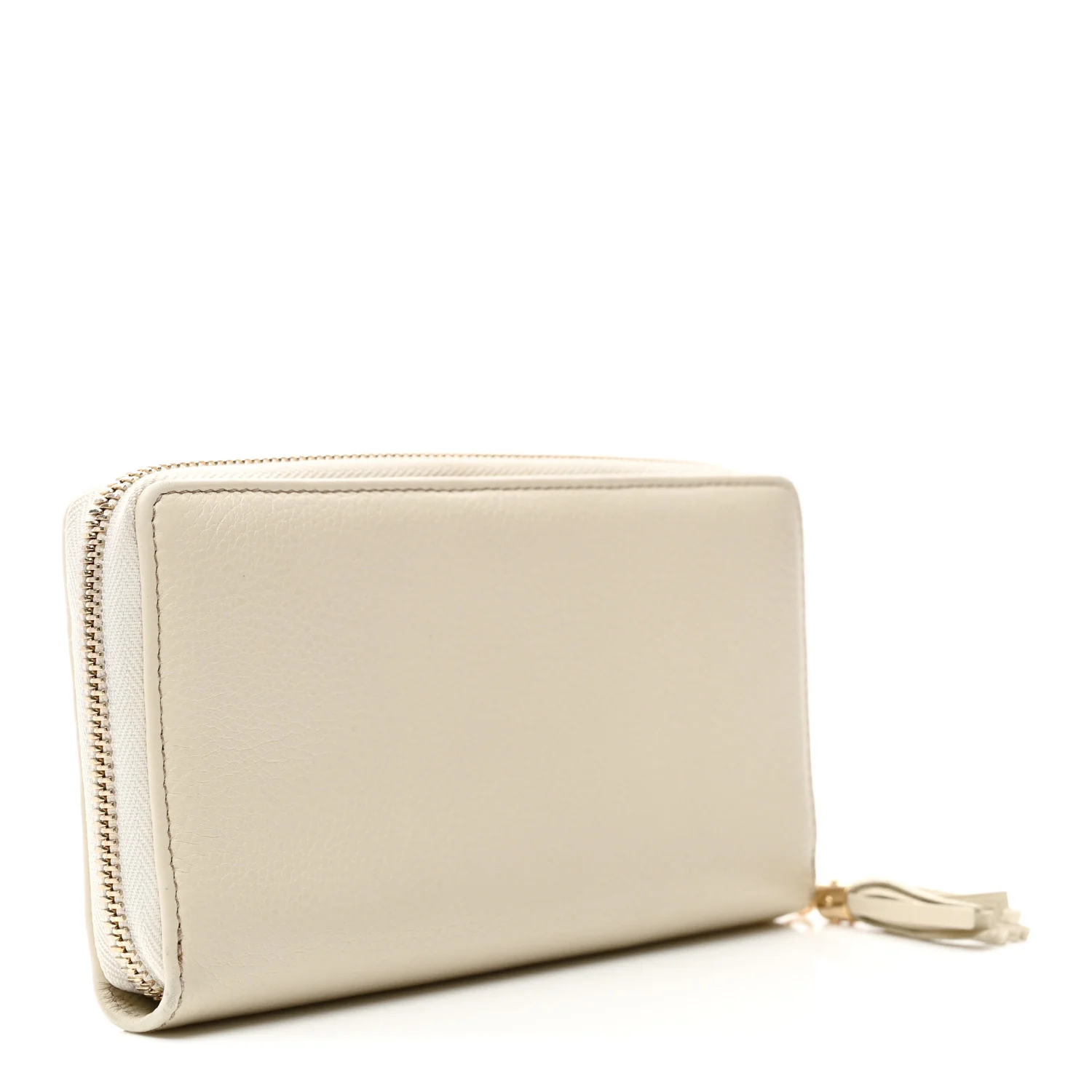 Pebbled Calfskin Soho Zip Around Wallet Off White - Image 3
