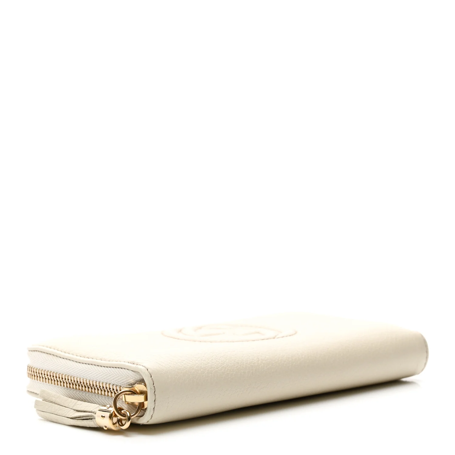 Pebbled Calfskin Soho Zip Around Wallet Off White - Image 4