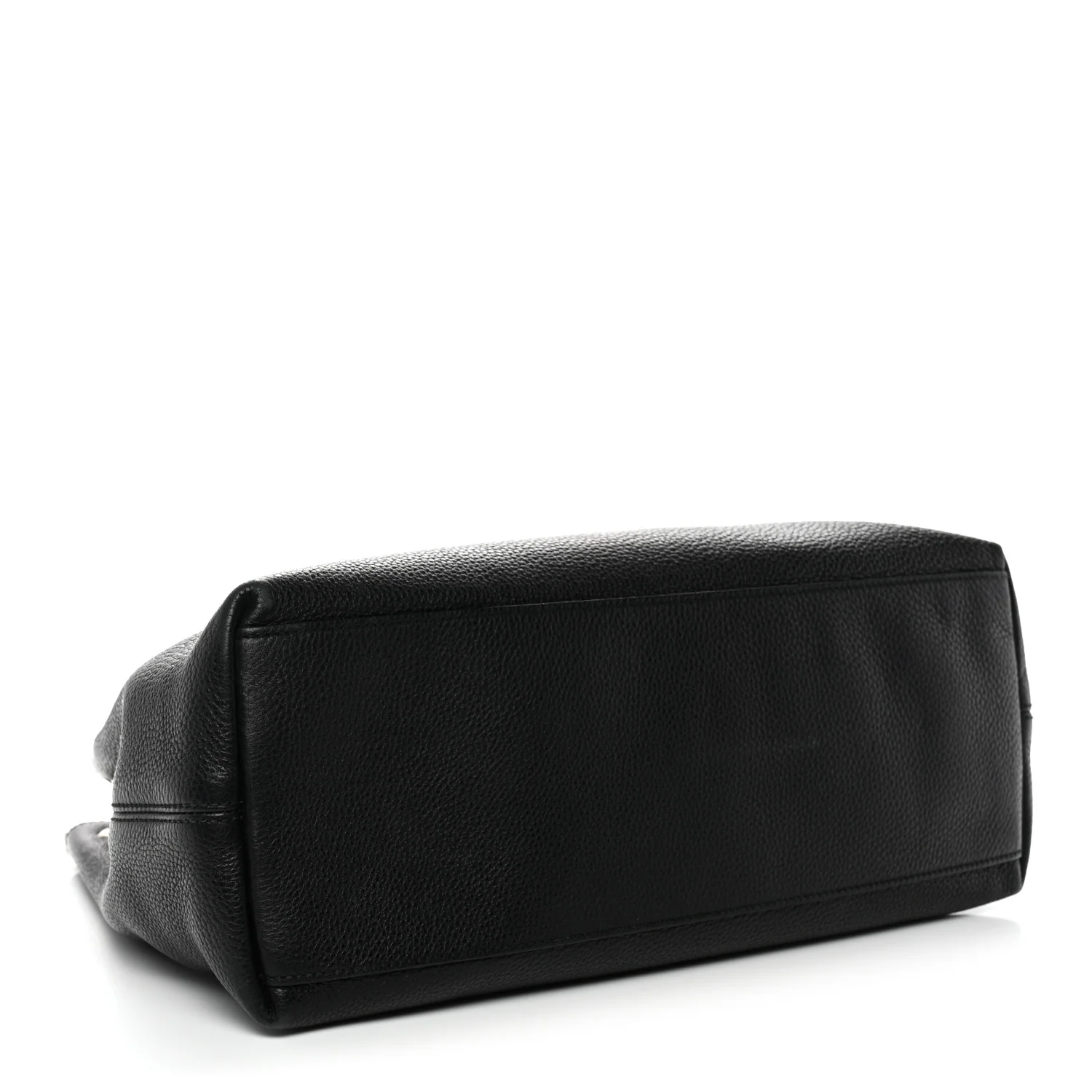Pebbled Calfskin Studded Medium Soho Chain Shoulder Bag Black - Image 4