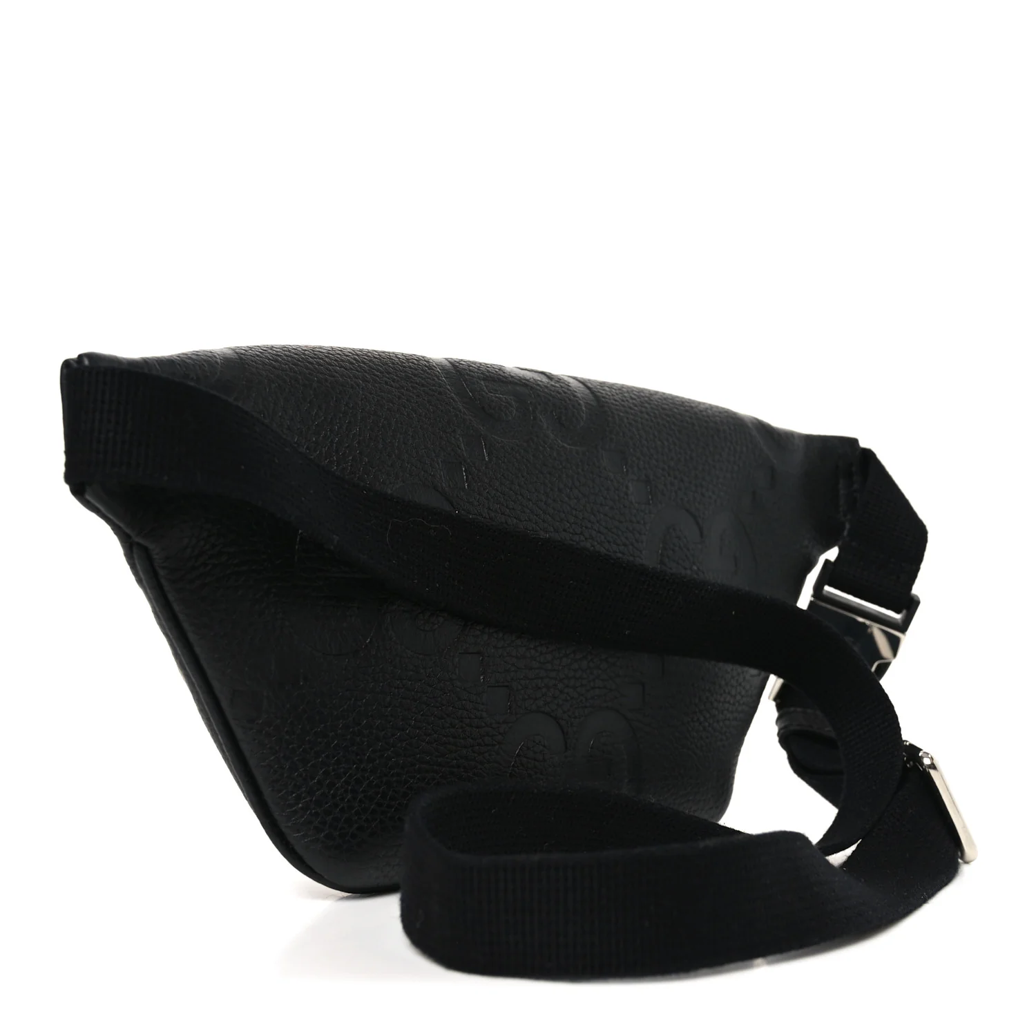 Piuma Calfskin Jumbo GG Embossed Small Belt Bag Black - Image 3