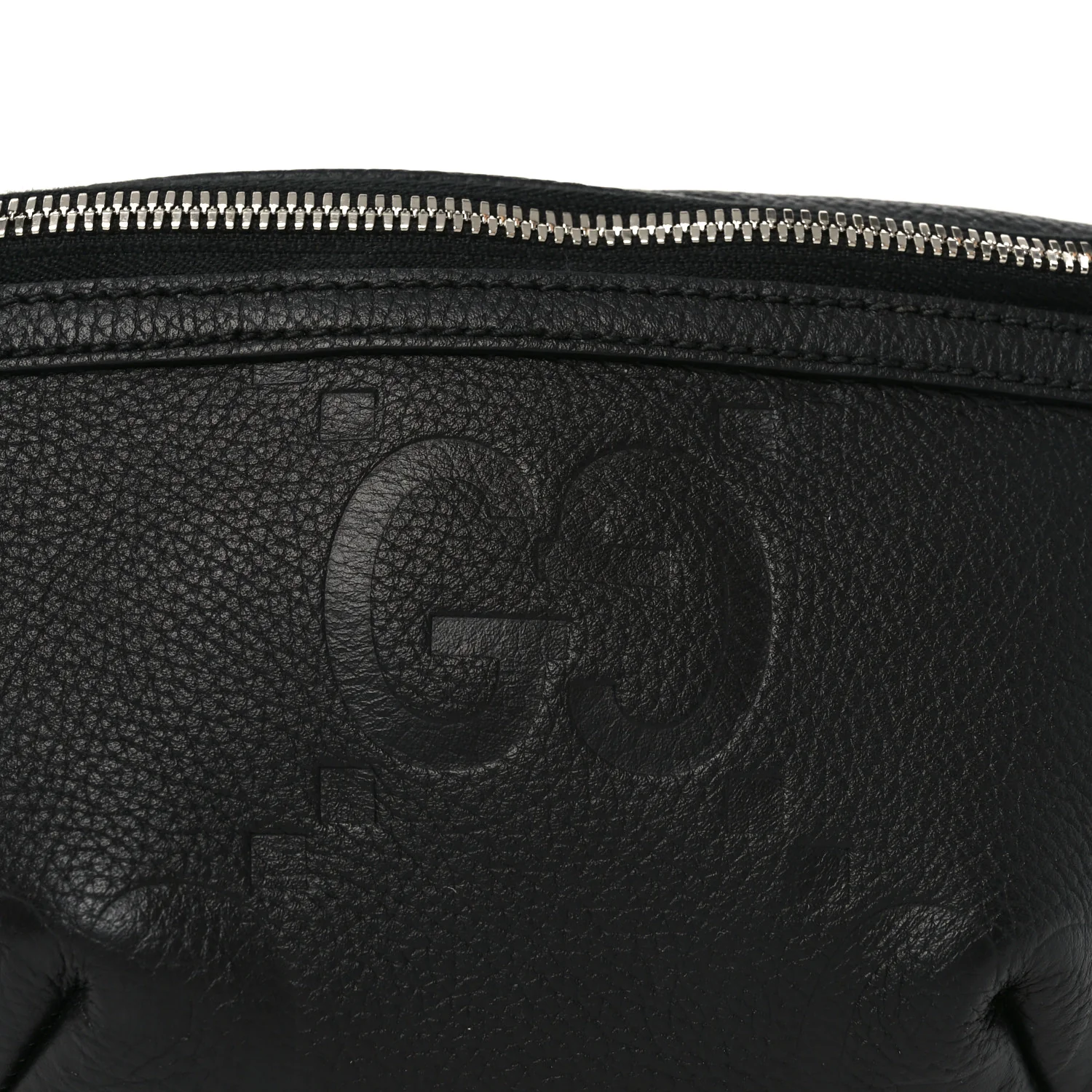 Piuma Calfskin Jumbo GG Embossed Small Belt Bag Black - Image 8