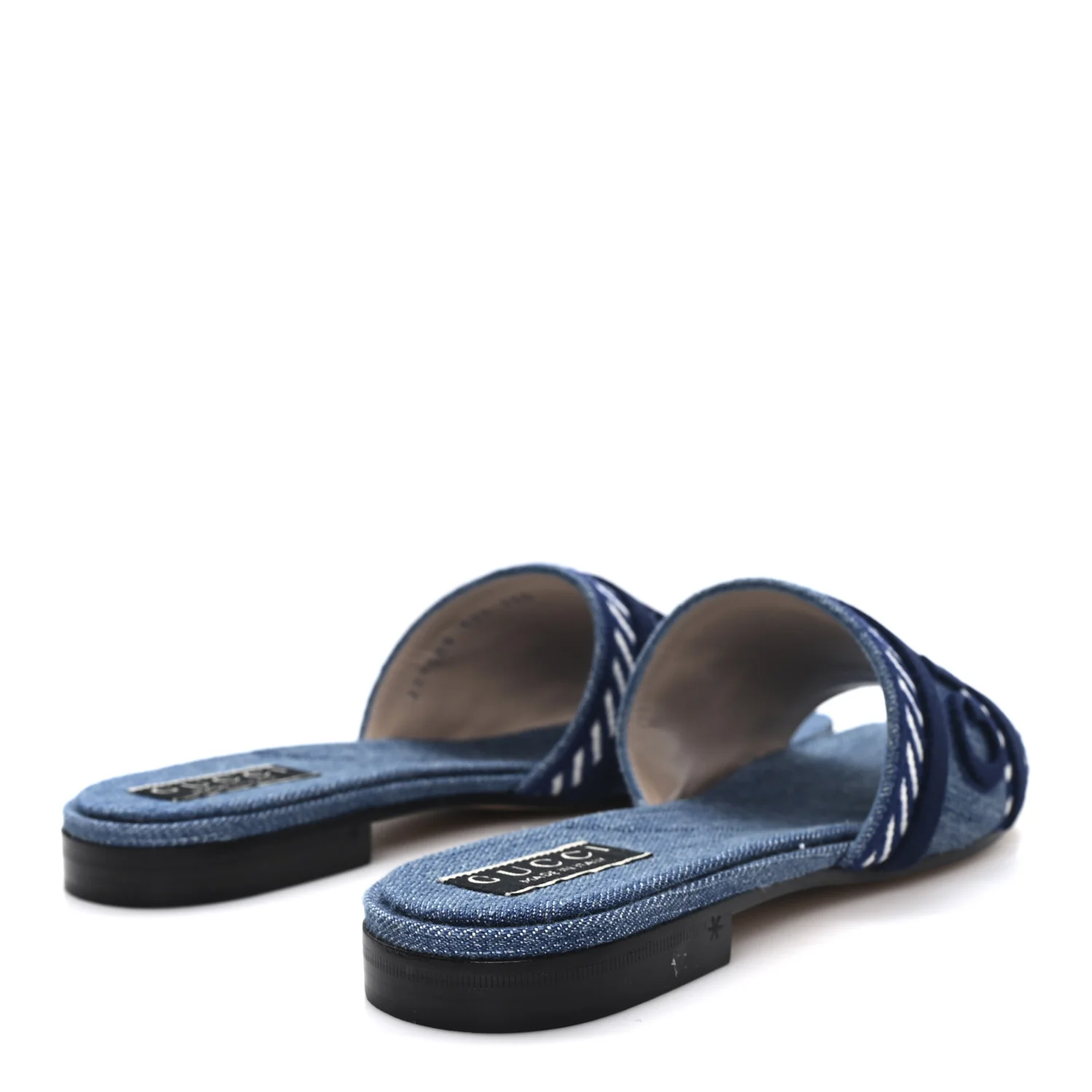 Plain Spain Denim Logo Slide Sandals 37.5 Light Blue - Image 5