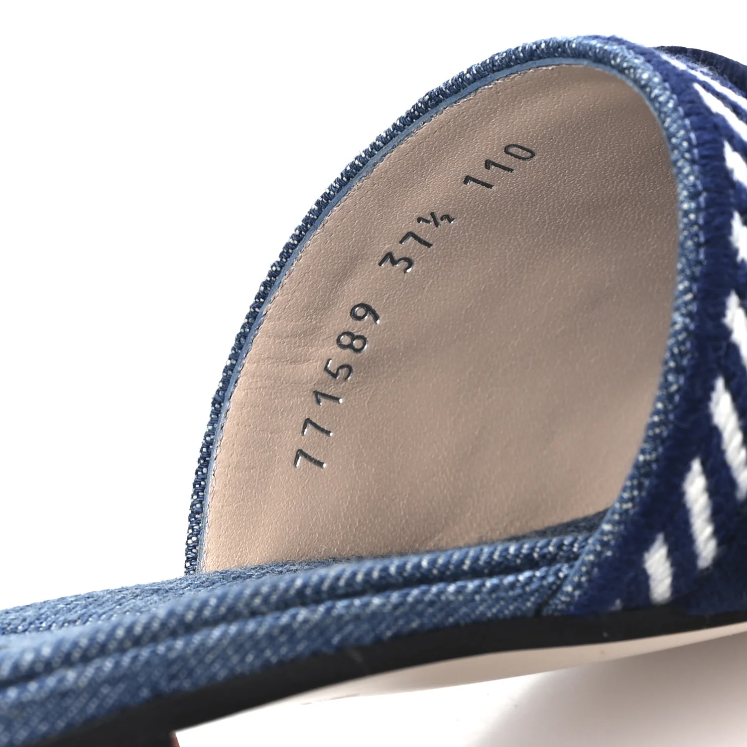 Plain Spain Denim Logo Slide Sandals 37.5 Light Blue - Image 9