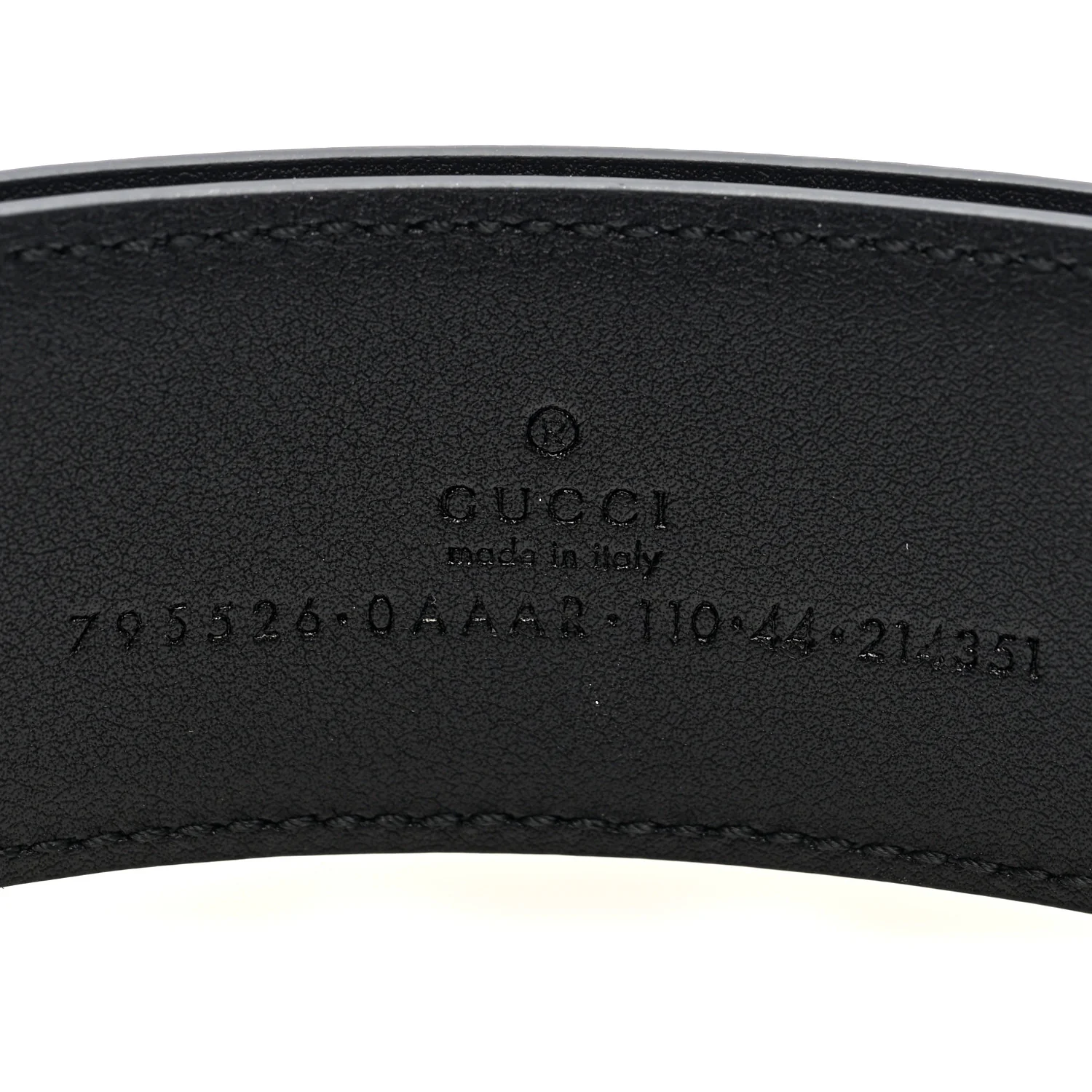 Plutone Calfskin Geometric Double G 40mm Belt 110 44 Black - Image 3