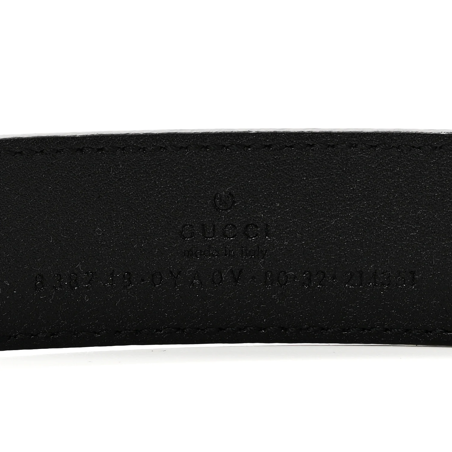 Plutone Calfskin Plaque GG 30mm Belt 80 32 Black - Image 5