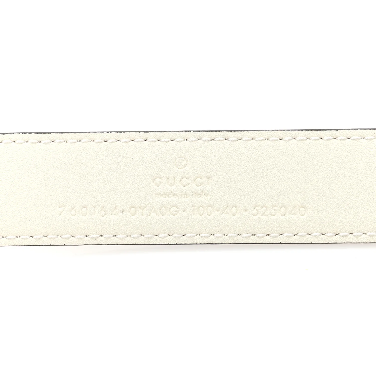 Plutone Calfskin Round Interlocking G Belt  100 40 Mystic White - Image 3