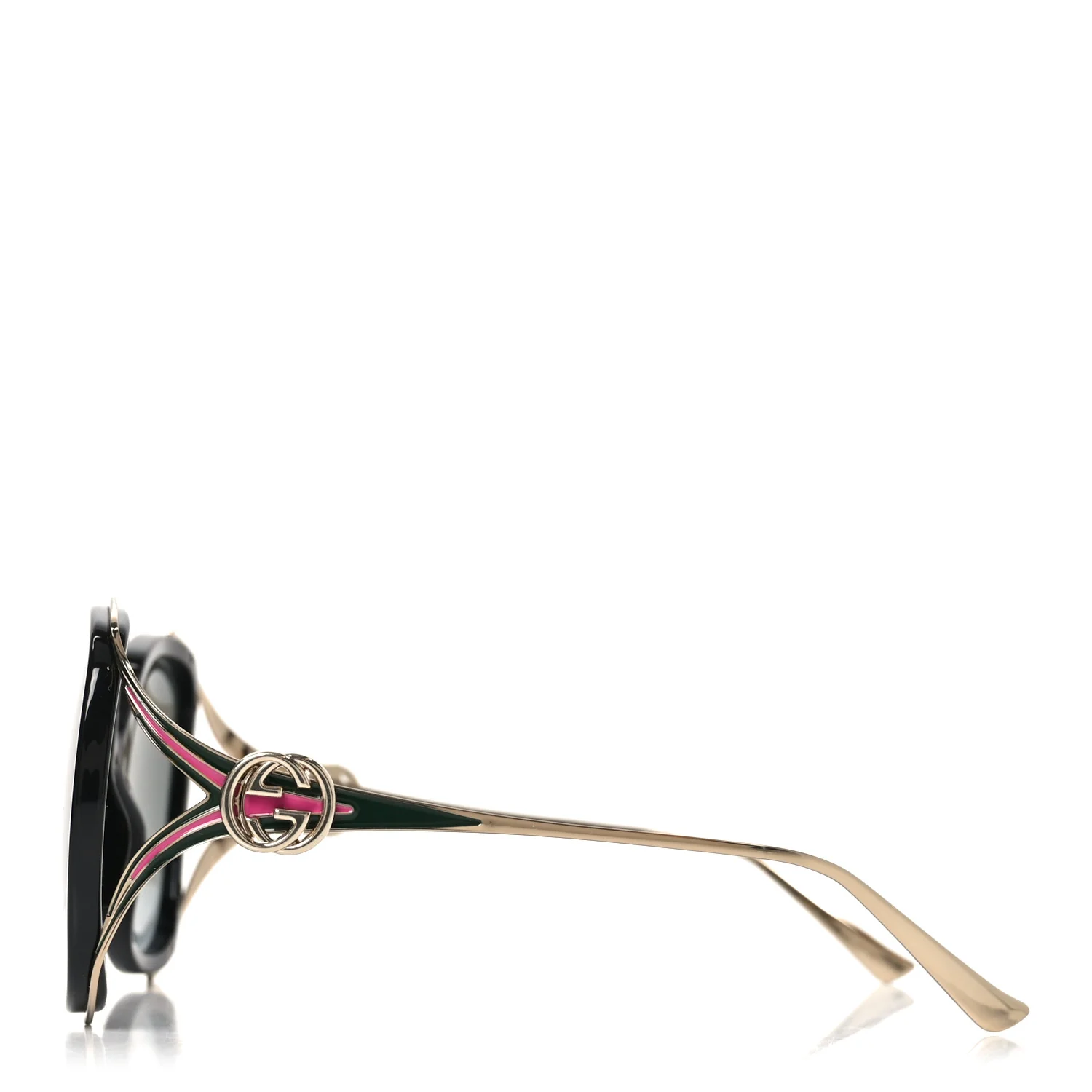Round Frame Injected GG0226S Sunglasses Black - Image 3