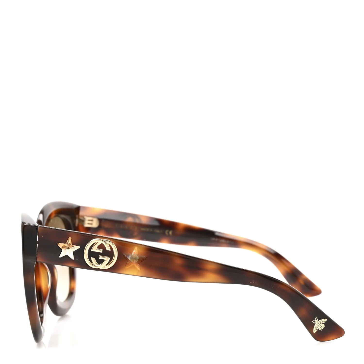 Round Frame Star Sunglasses GG0208S Tortoise - Image 3