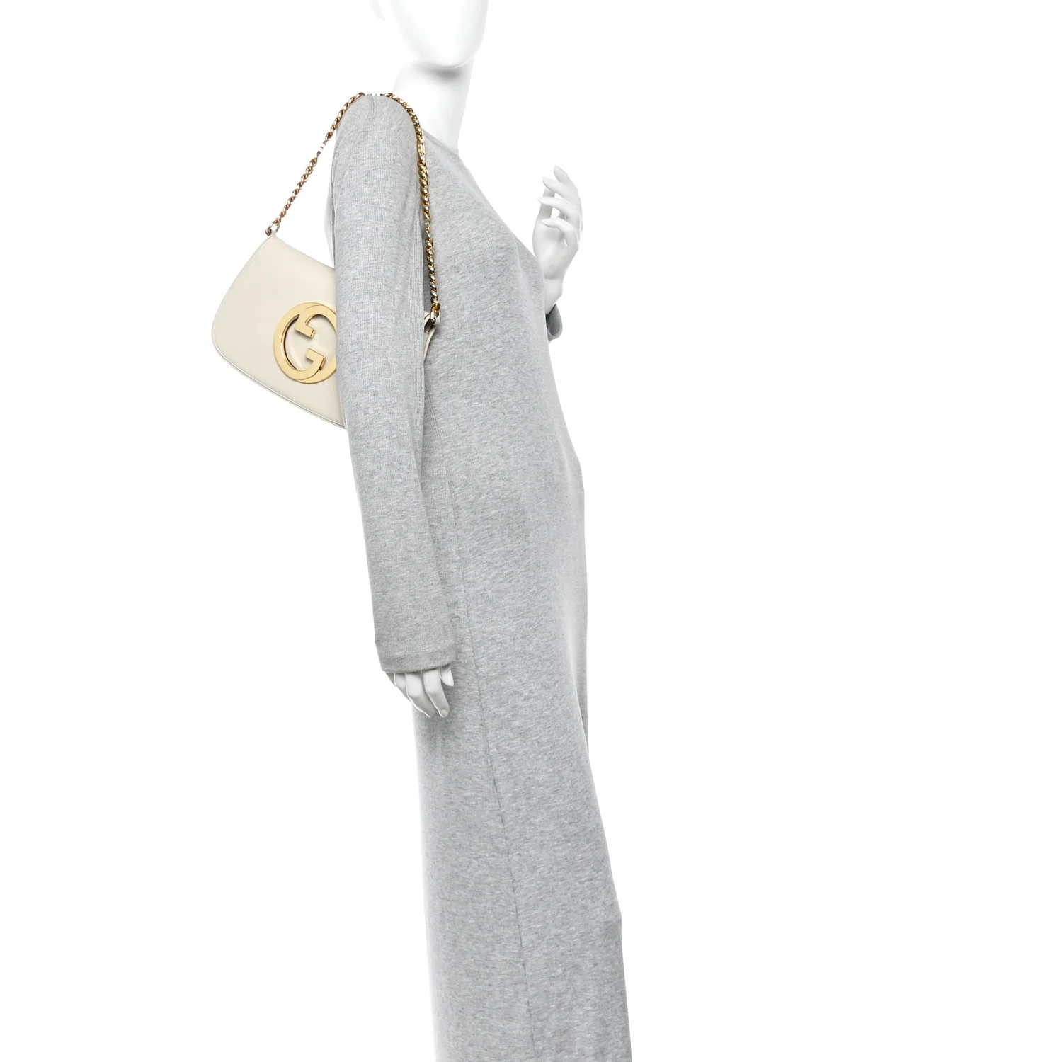 Roxy Calfskin Blondie Chain Shoulder Flap Bag Mystic White - Image 2
