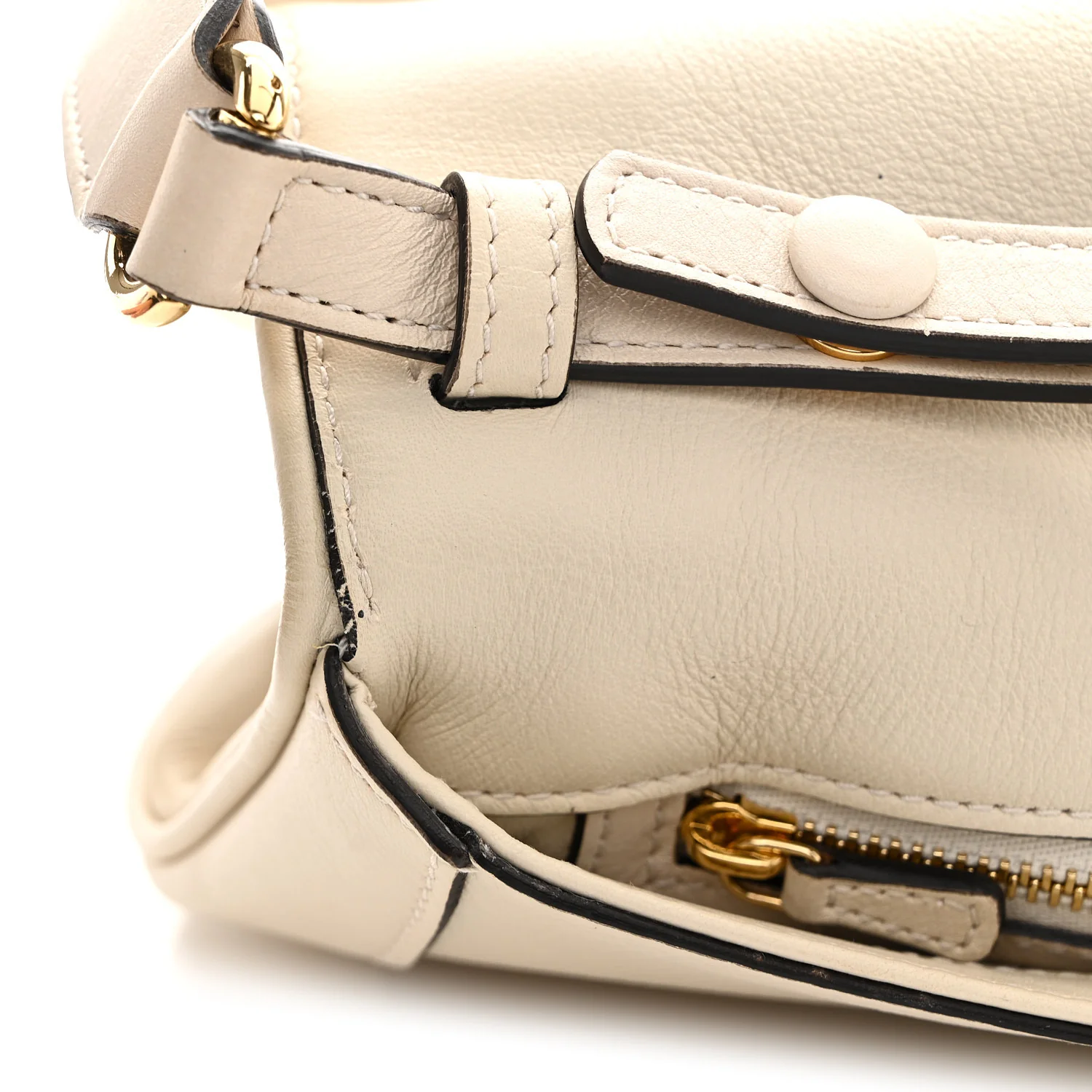 Roxy Calfskin Blondie Chain Shoulder Flap Bag Mystic White - Image 12