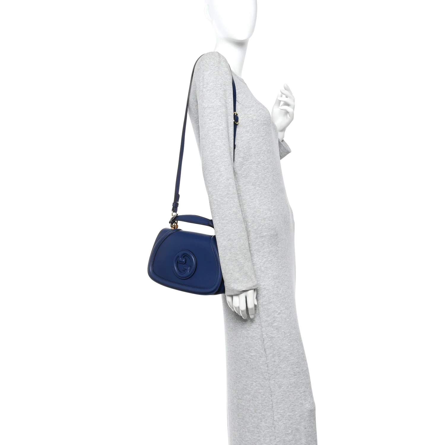 Roxy Calfskin Medium Blondie Top Handle Bag Blue Agata - Image 2