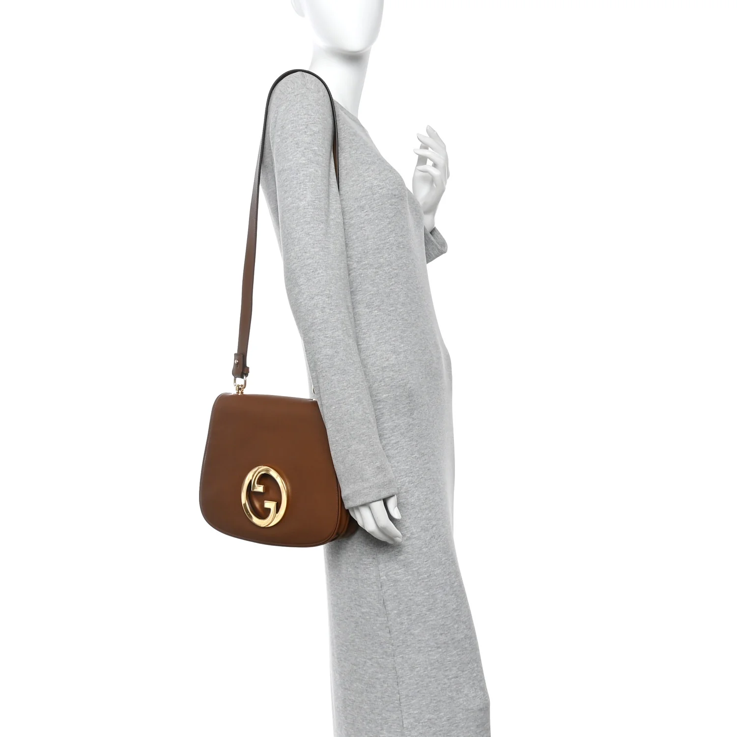 Roxy Calfskin Web Medium Blondie Shoulder Flap Bag Cuir - Image 2