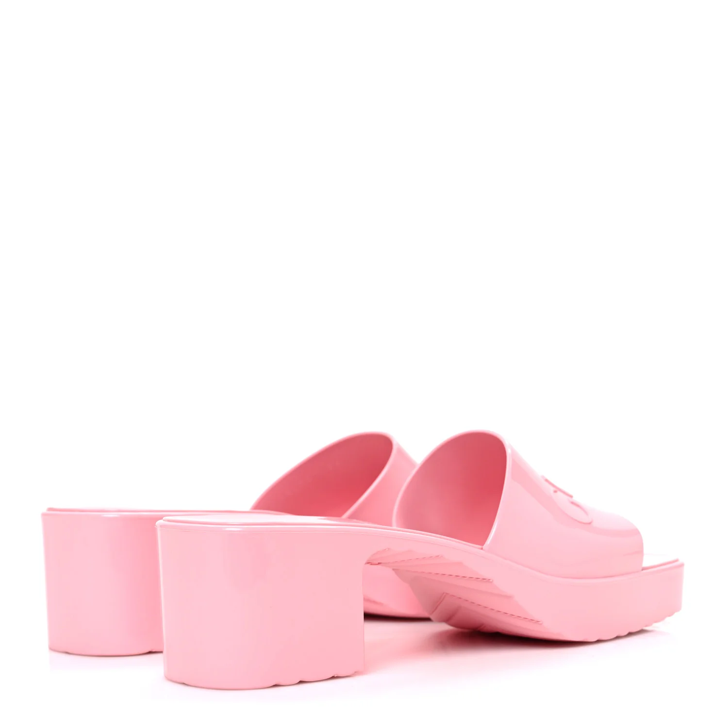Rubber Gucci Logo Womens Platform 20/60mm Slide Sandals 38 Wild Rose - Image 5