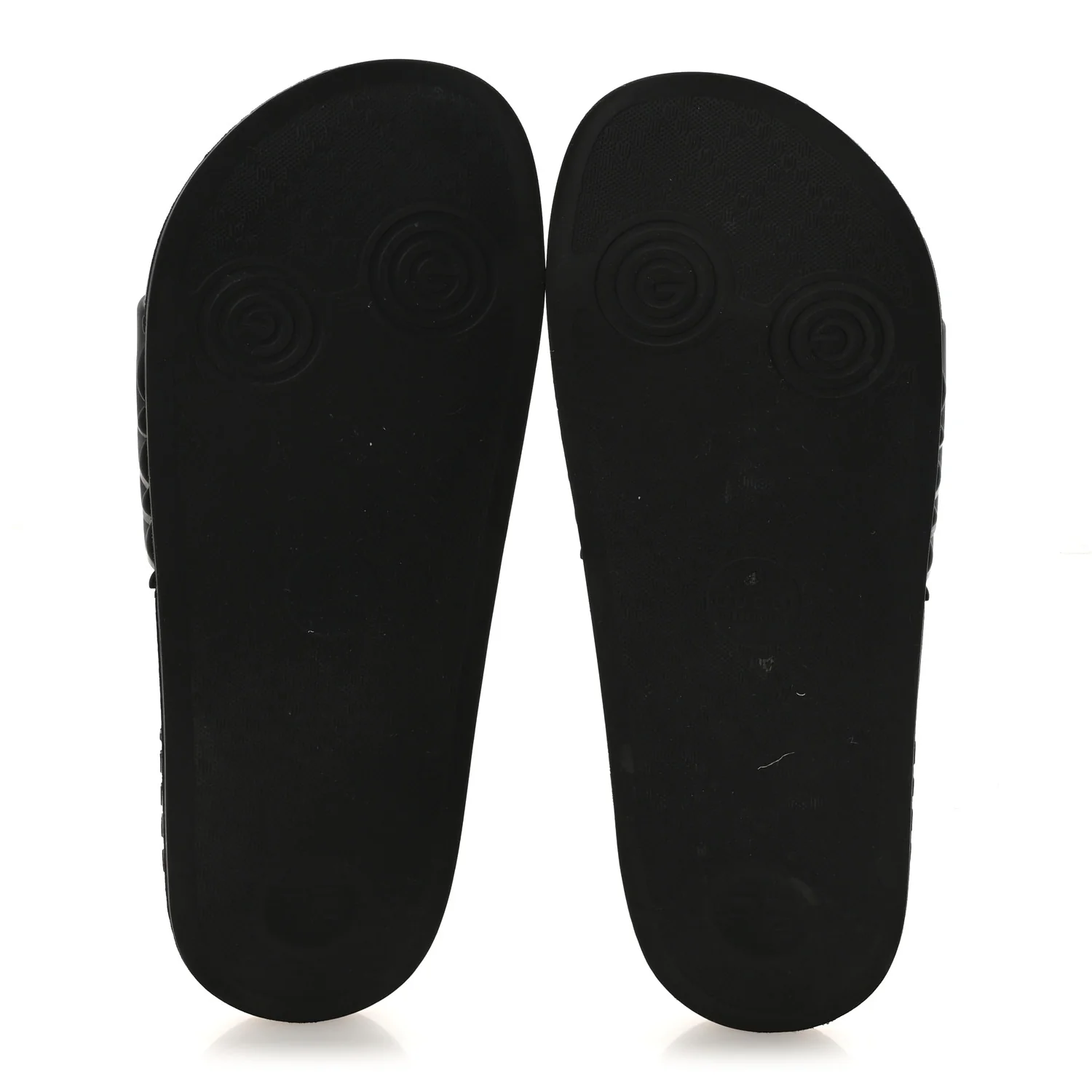 Rubber Matelasse Interlocking G Mens Slide Sandals 6 Black - Image 6