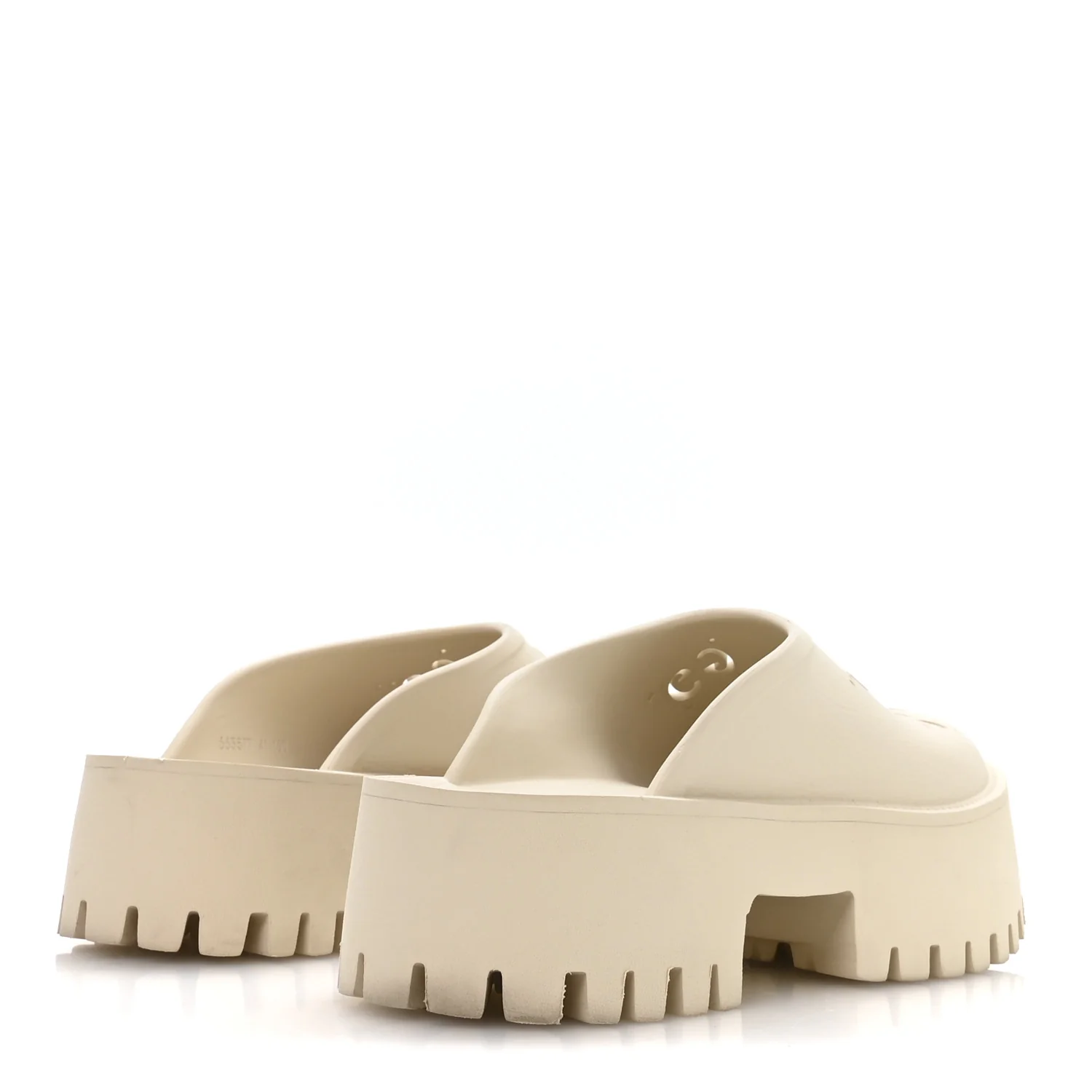 Rubber Monogram GG Go Through Platform Slide Clogs 41 Mystic White - Image 5