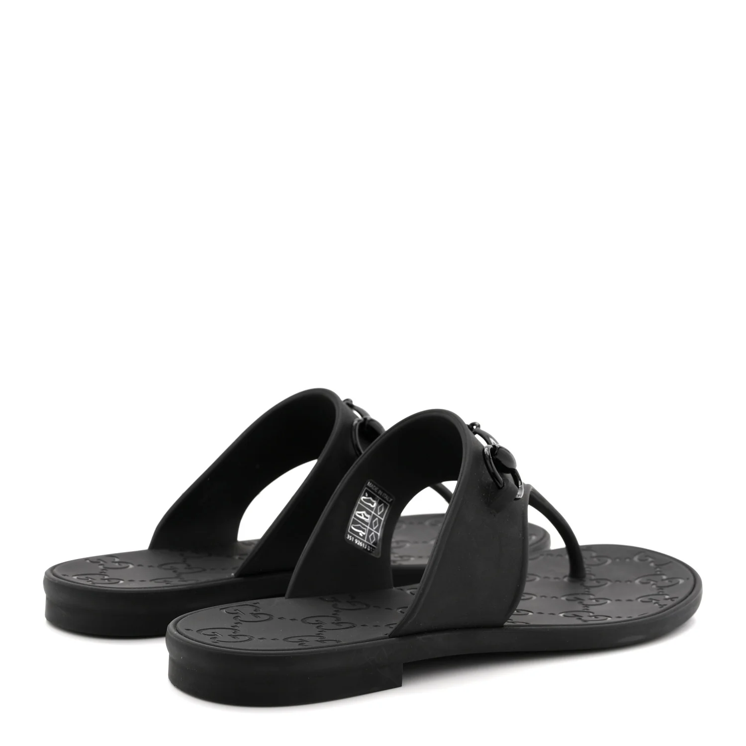 Rubber Womens Horsebit Thong Sandals 38 Black - Image 5