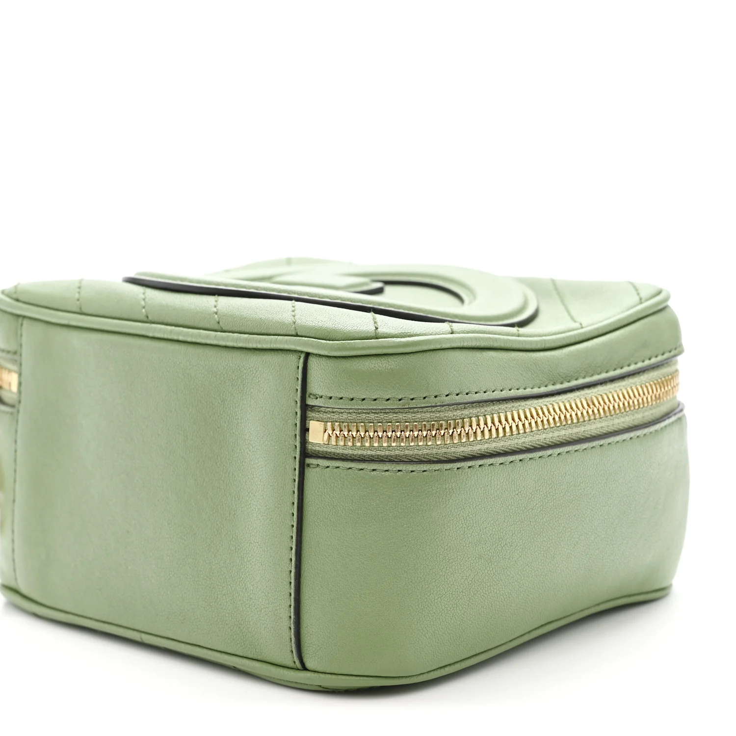 Sakai Be Green Calfskin Diagonal Stitched Blondie Top Handle Bag Light Green - Image 10