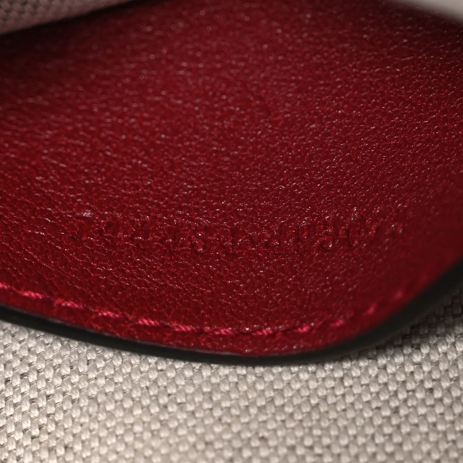 Sakai Be Green Calfskin Diagonal Stitched Blondie Top Handle Bag Rosso - Image 7