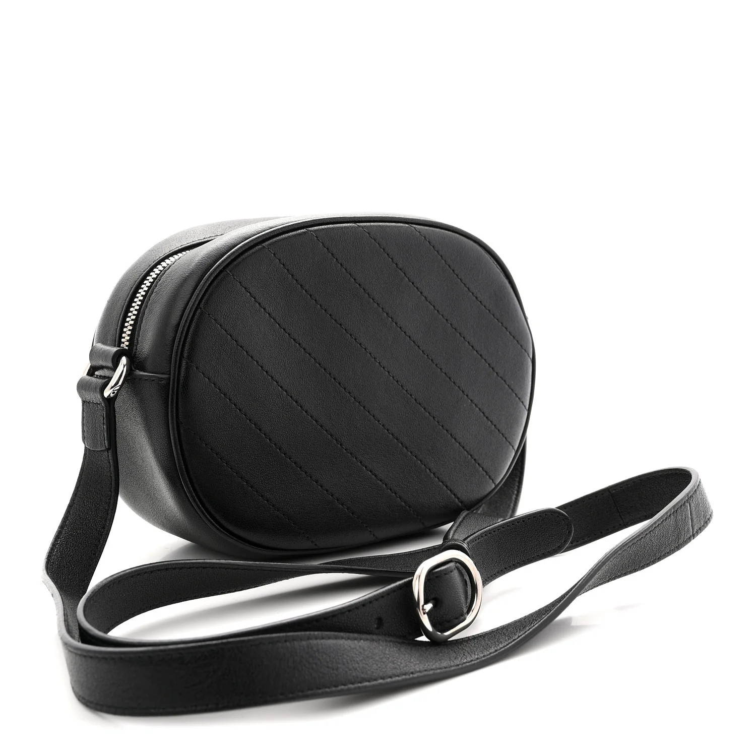 Sakai Be Green Calfskin Diagonal Stitched Mini Blondie Shoulder Bag Black - Image 3