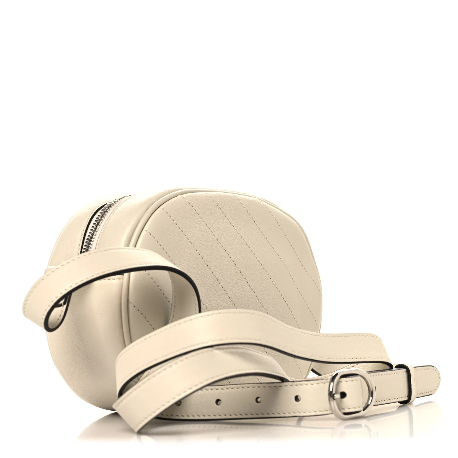 Sakai Be Green Calfskin Diagonal Stitched Mini Blondie Shoulder Bag Mystic White - Image 3