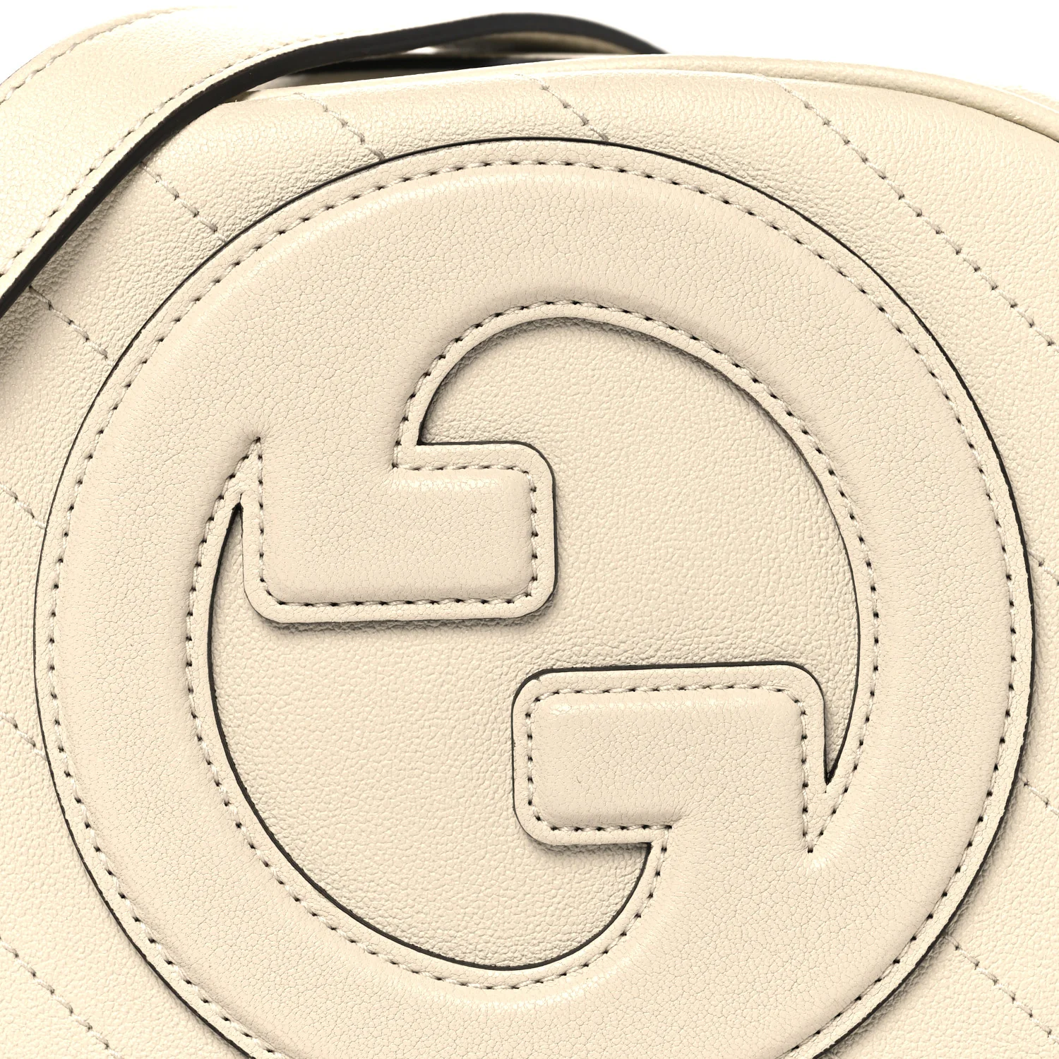 Sakai Be Green Calfskin Diagonal Stitched Mini Blondie Shoulder Bag Mystic White - Image 8