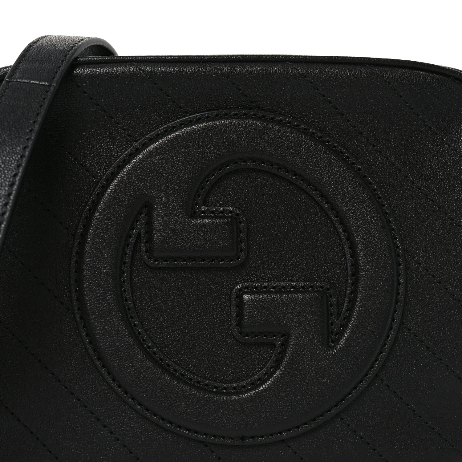 Sakai Be Green Calfskin Diagonal Stitched Small Blondie Shoulder Bag Black - Image 8