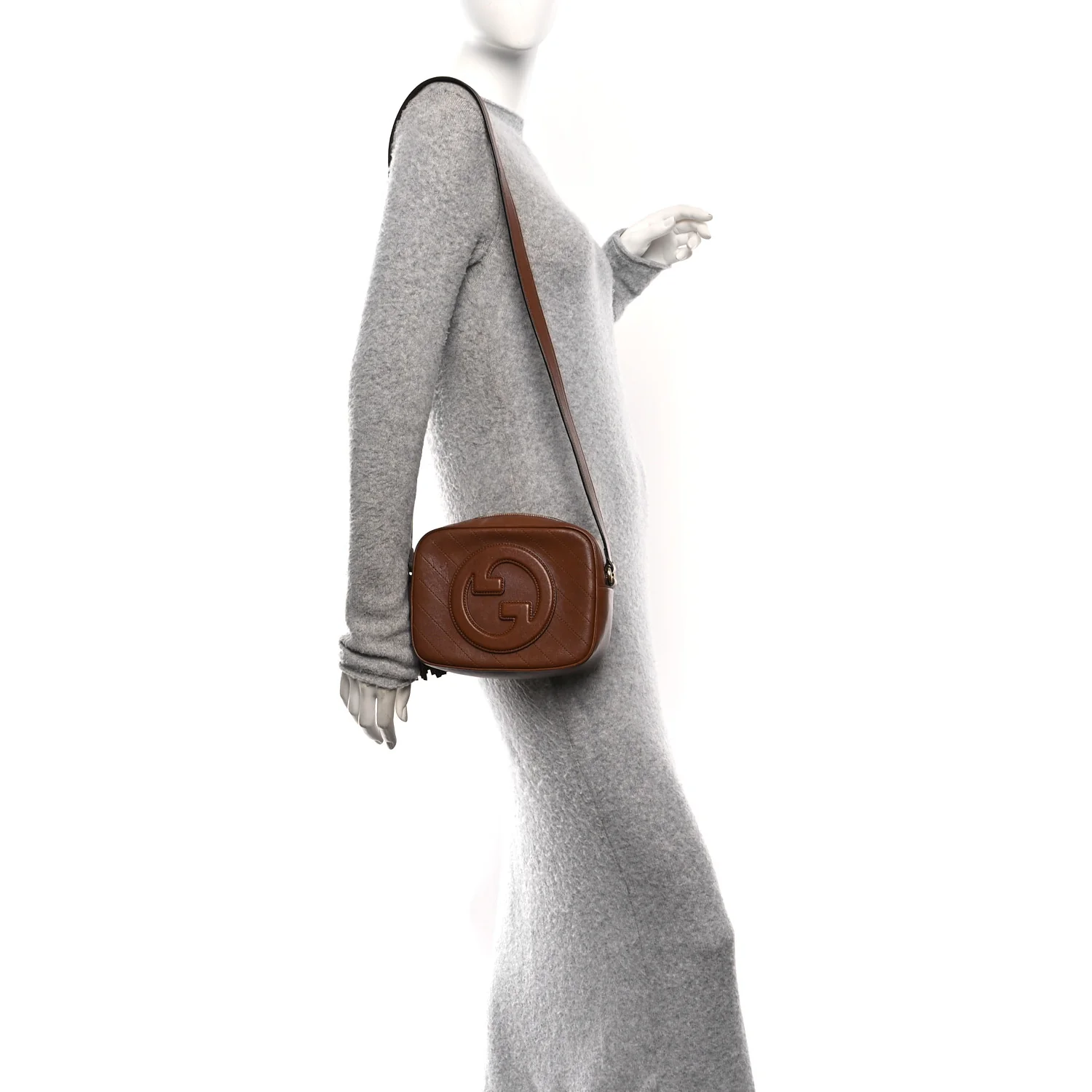 Sakai Be Green Calfskin Diagonal Stitched Small Blondie Shoulder Bag Cuir - Image 2