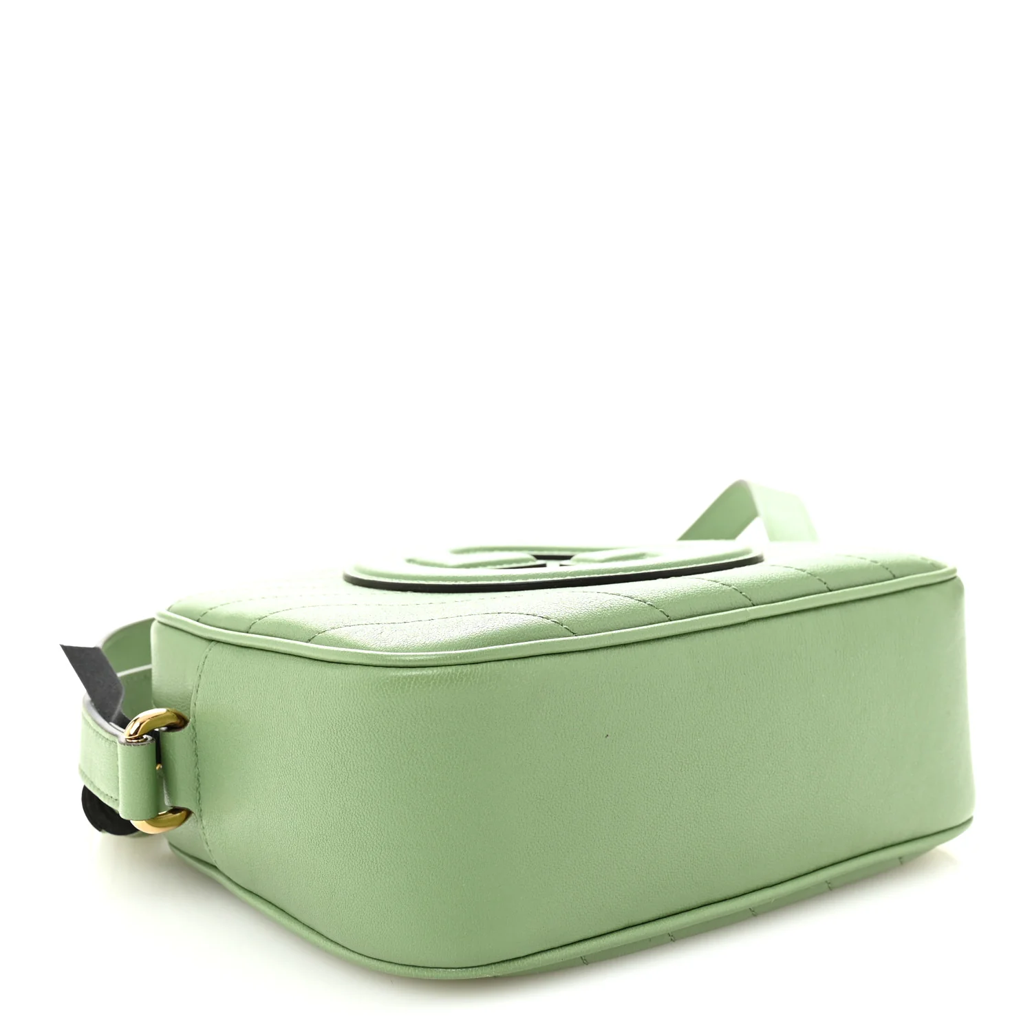 Sakai Be Green Calfskin Diagonal Stitched Small Blondie Shoulder Bag Green Soil Grass - Image 4
