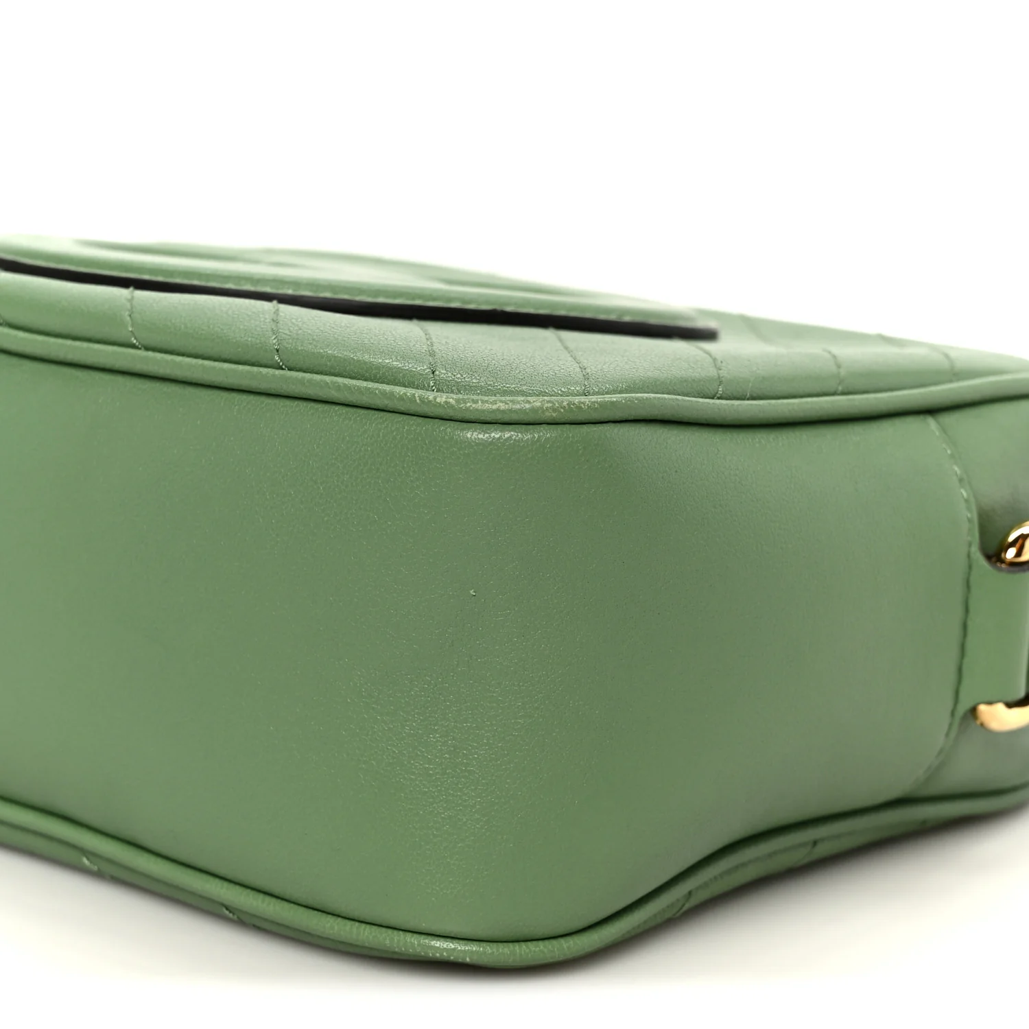 Sakai Be Green Calfskin Diagonal Stitched Small Blondie Shoulder Bag Light Green - Image 10