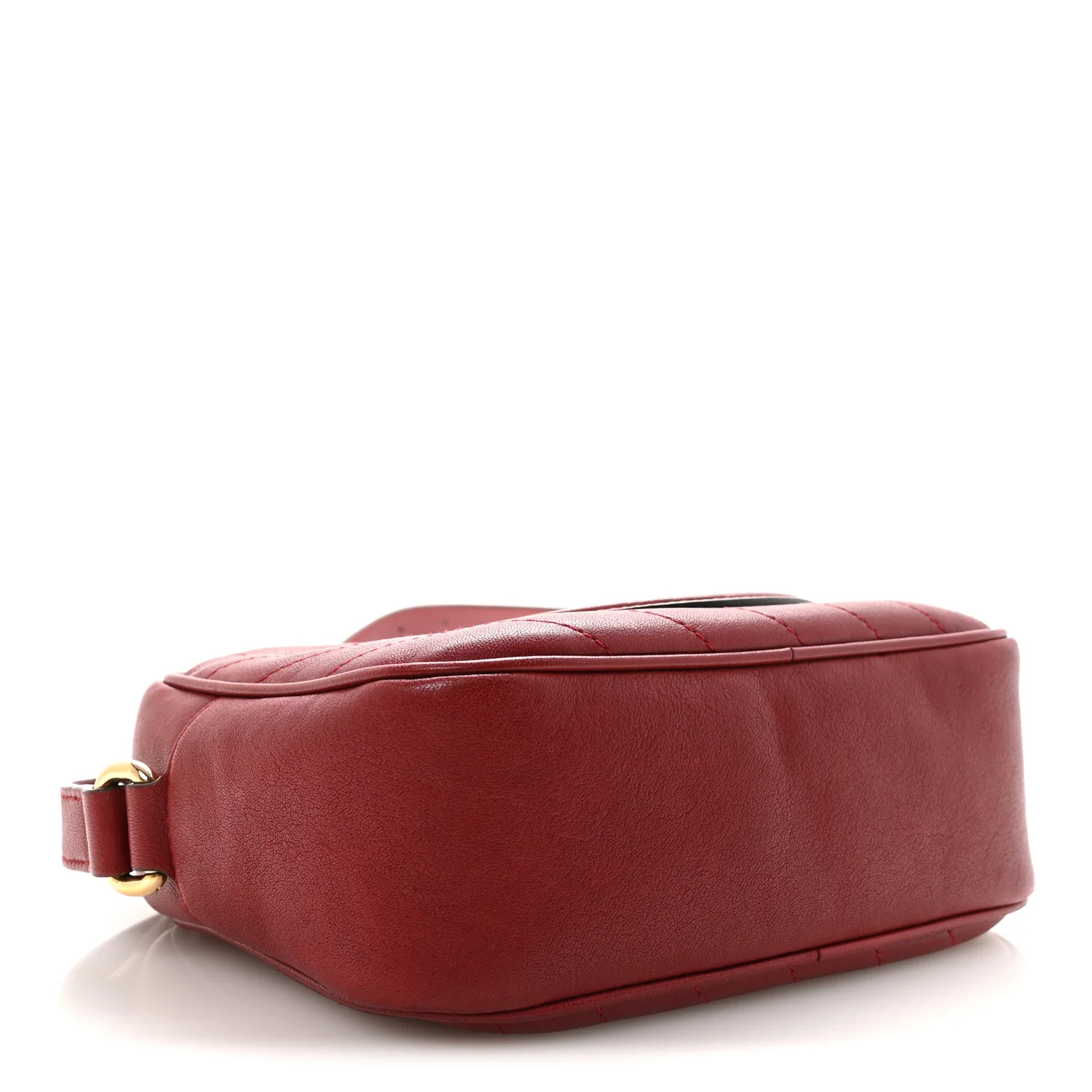 Sakai Be Green Calfskin Diagonal Stitched Small Blondie Shoulder Bag Rosso - Image 4
