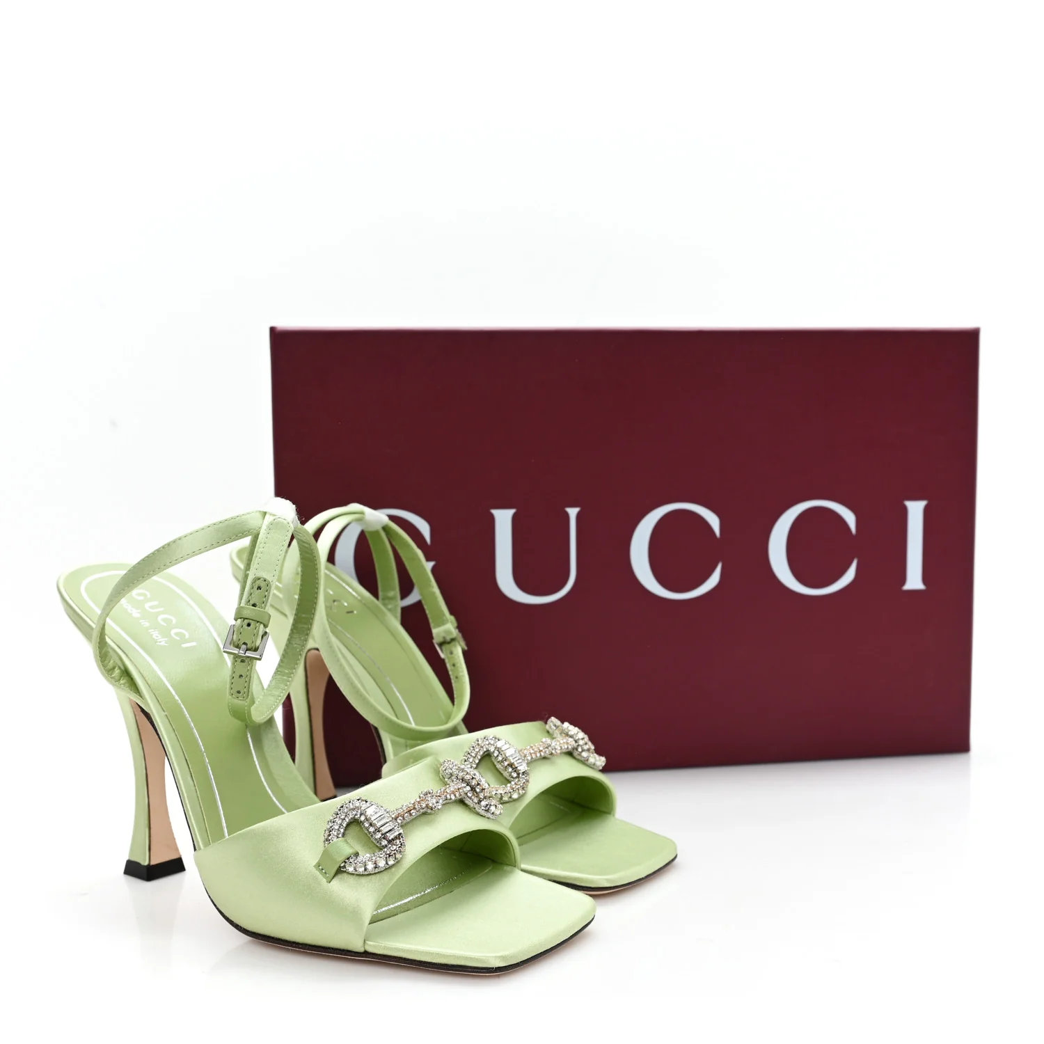 Satin Crystal Horsebit Sandal Pumps 36.5 - Image 10