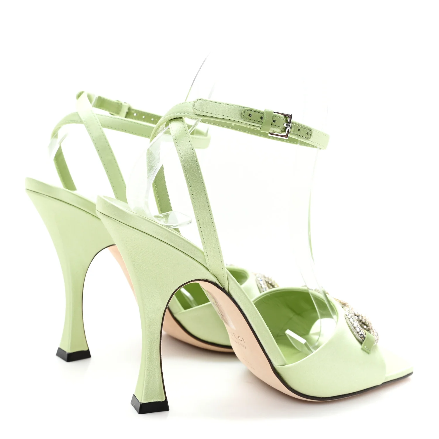 Satin Crystal Horsebit Sandal Pumps 36.5 - Image 5