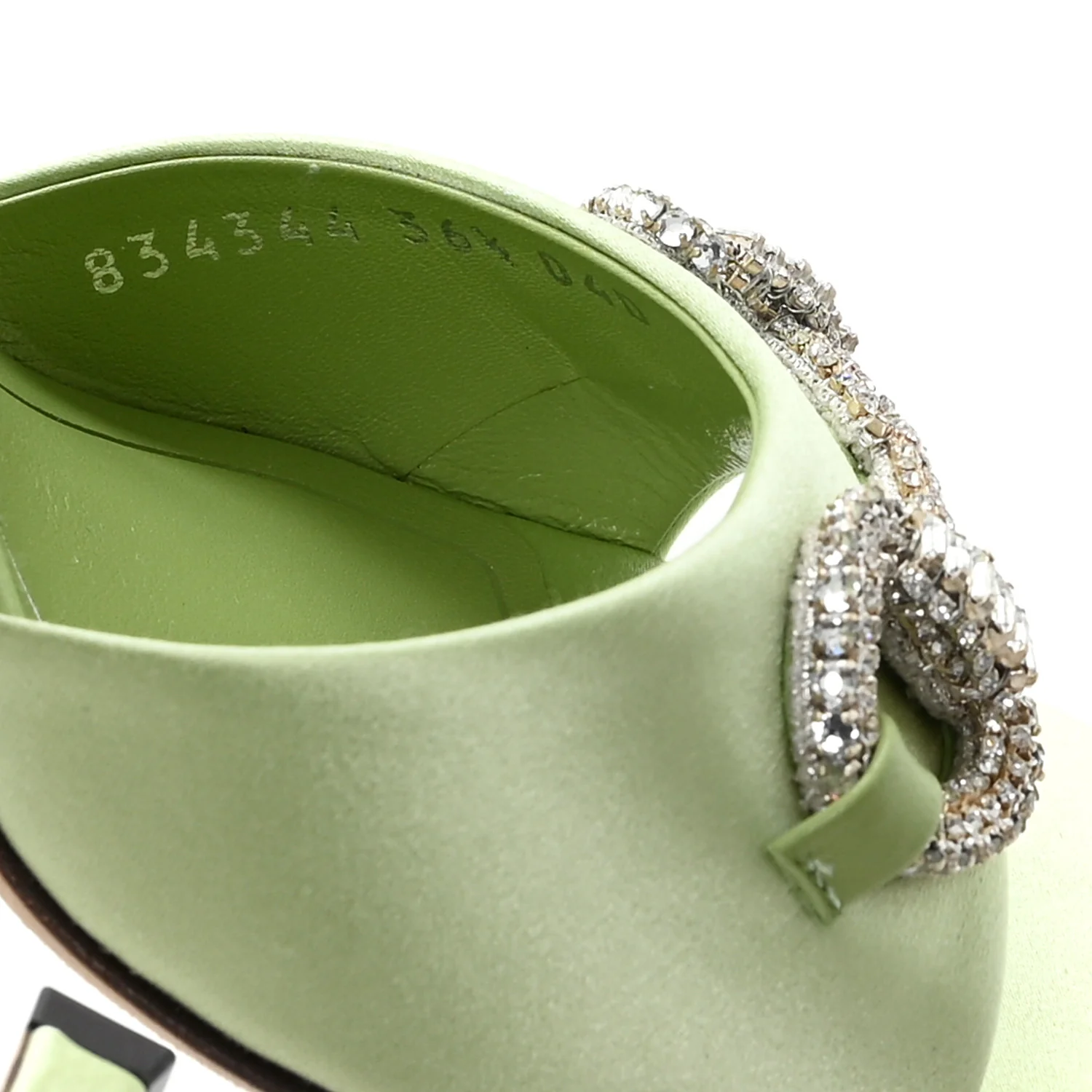 Satin Crystal Horsebit Sandal Pumps 36.5 - Image 9