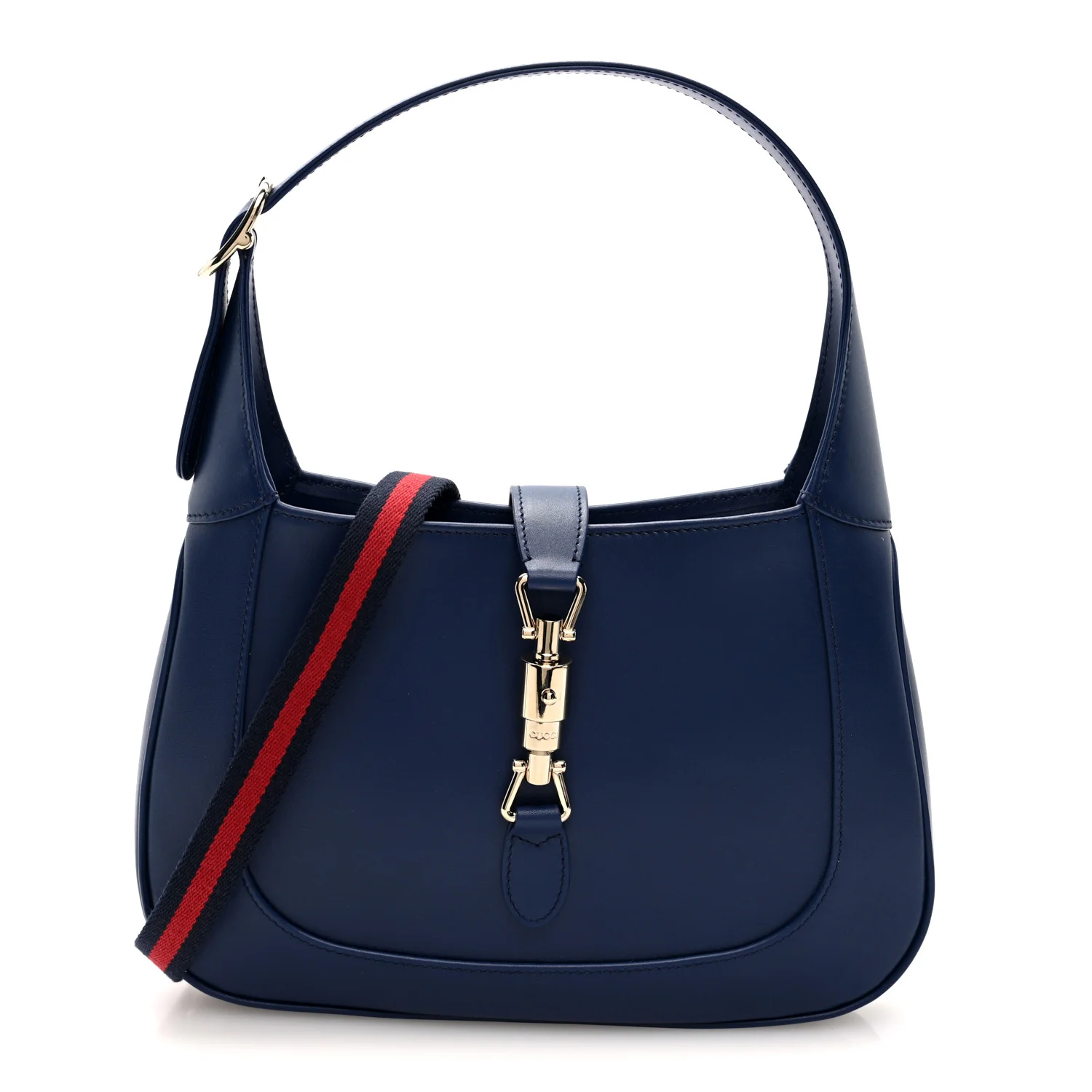 Sea Calfskin Web Medium Jackie 1961 Hobo Plastic Blue - Image 7