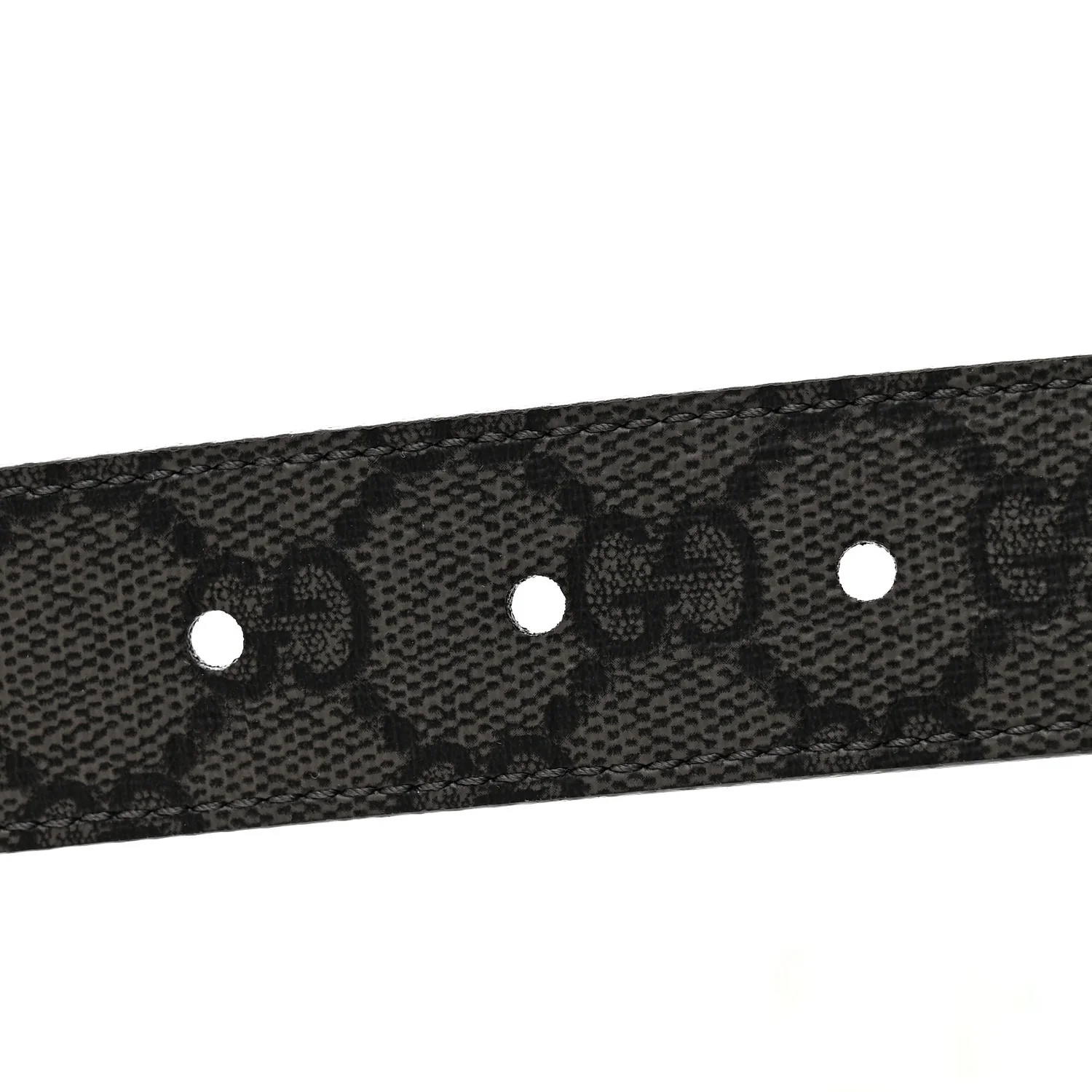 Selleria Calfskin GG Supreme Monogram Reversible Belt 80 32 Graphite Grey Black - Image 4