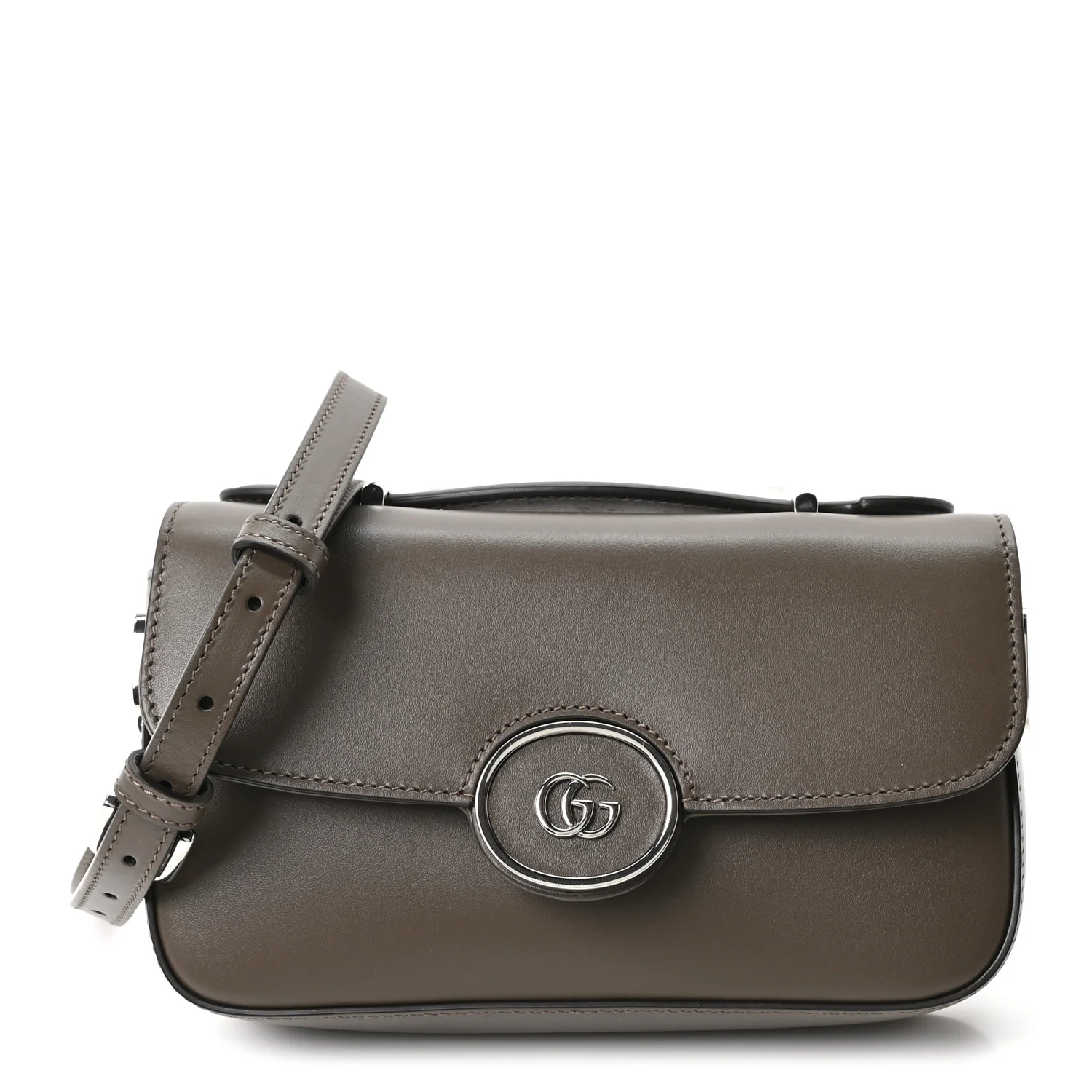 Senna Calfskin Petite GG Top Handle Shoulder Bag Craclet Brown