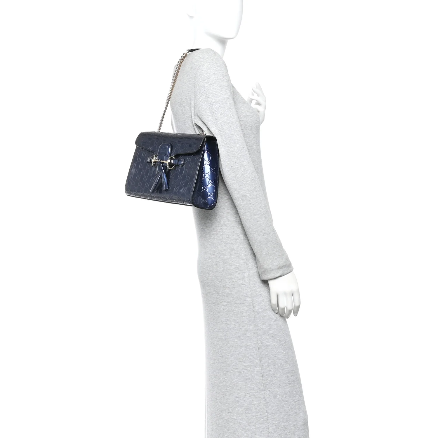 Shine Guccissima Medium Emily Chain Shoulder Bag Melanzana - Image 2
