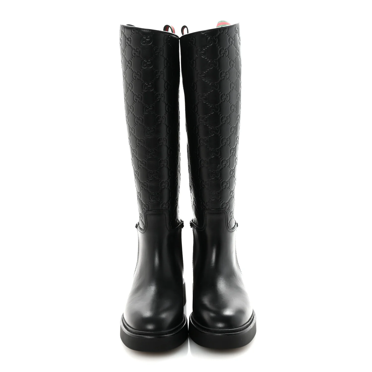 Shiny Calfskin Michelangelo Slim Horsebit Riding Boots 38 Black - Image 3