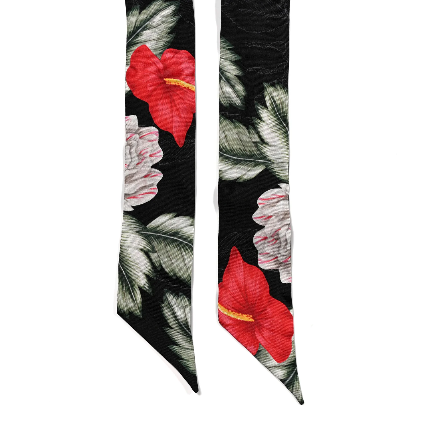 Silk Twill Haway Neck Bow Scarf Black - Image 3